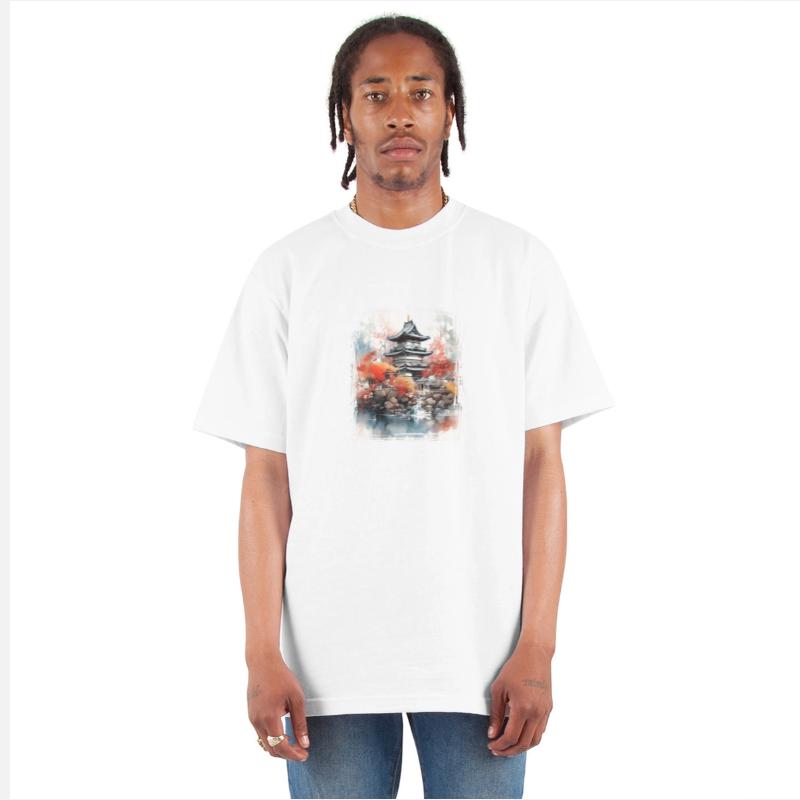 Japanese Flower Tee Mountain Landscape