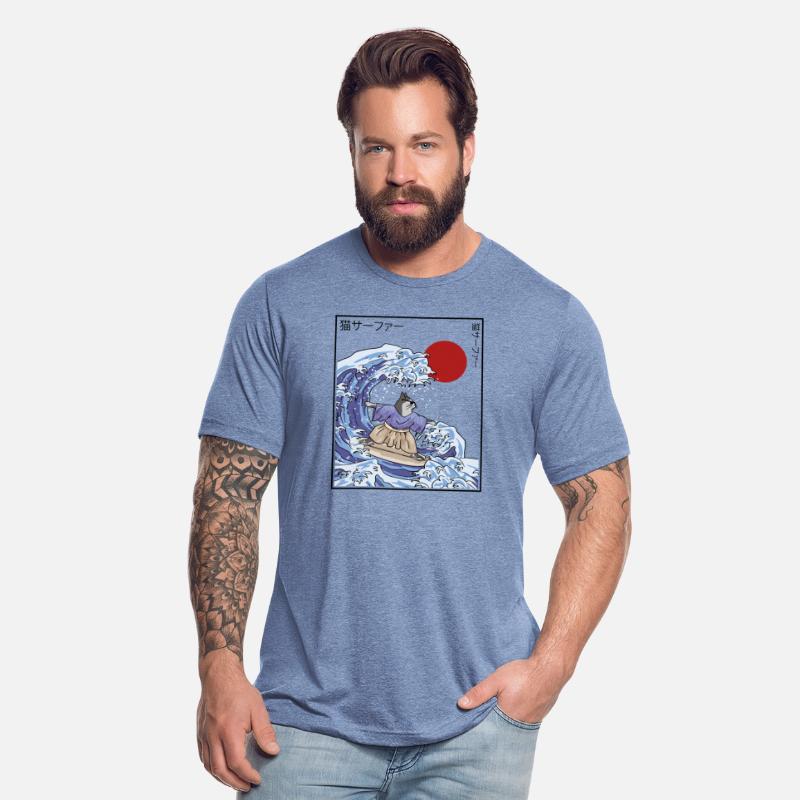 Japanese Ocean Wave Surfer Cat Sports Animal