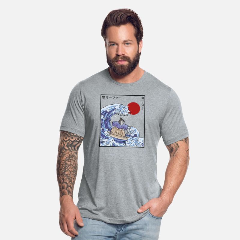 Japanese Ocean Wave Surfer Cat Sports Animal