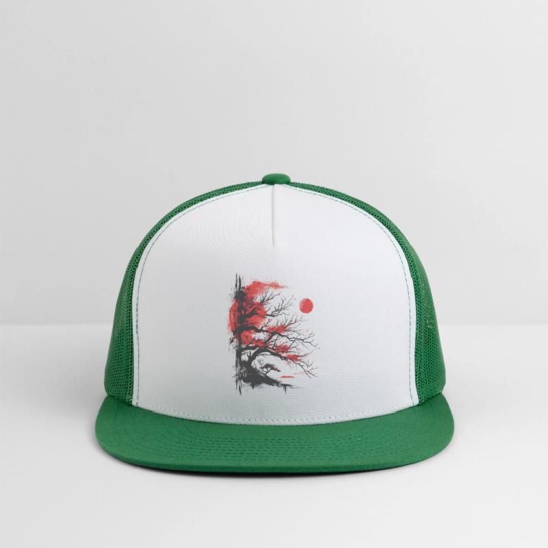 Japanese Tree Aesthetic Buddhism Red Moon