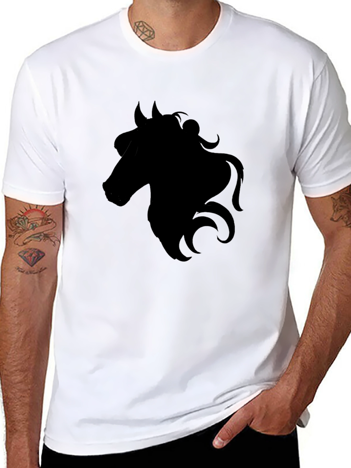 Horse Graphic Tee - Mens Black T-Shirt