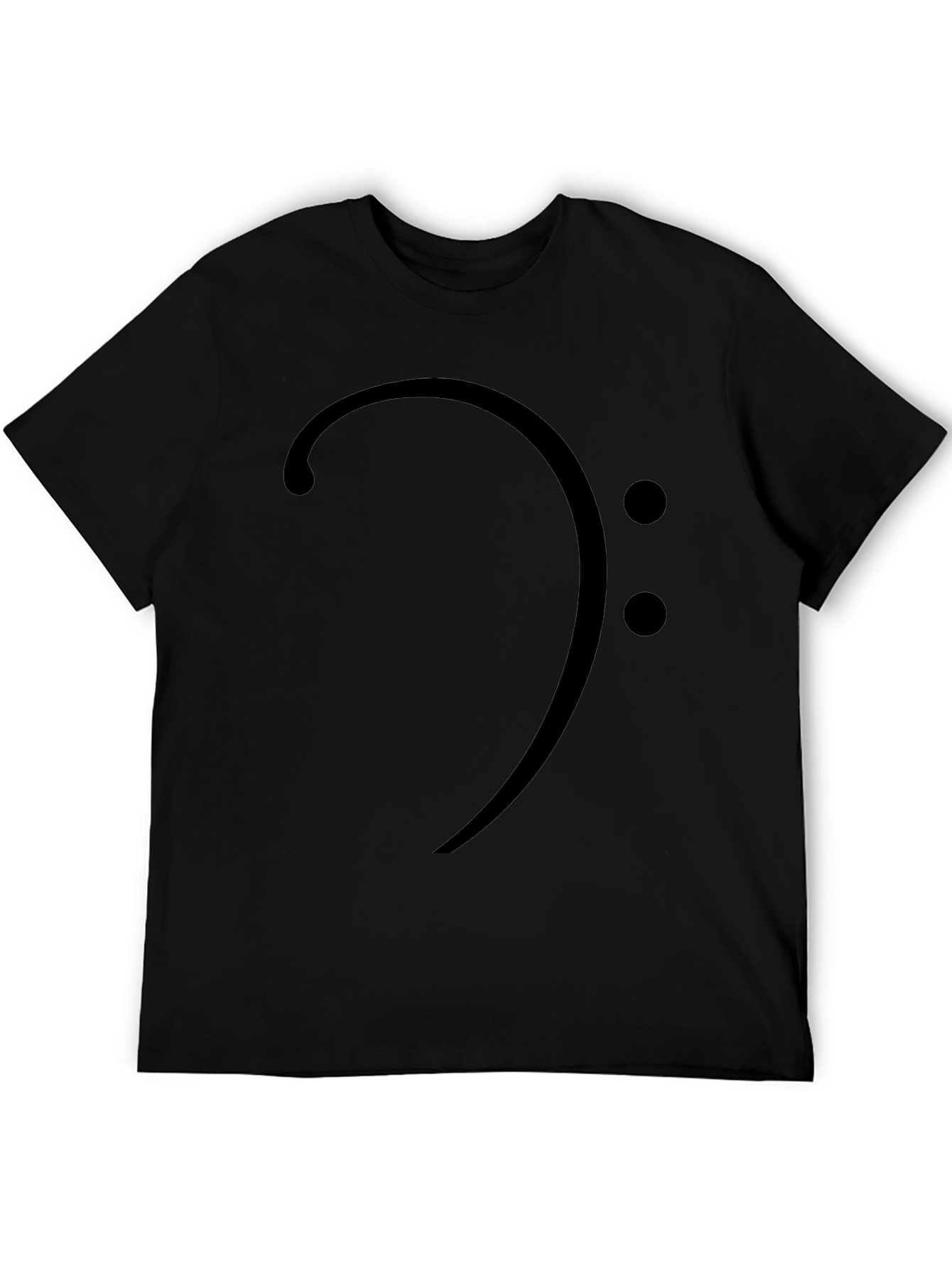 Bass Clef Black Graphic Tee - Music Lover T-Shirt