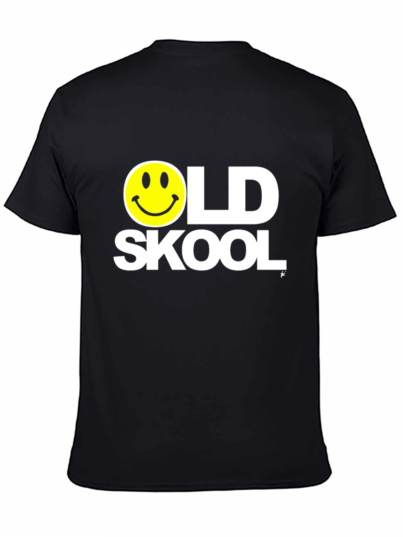 Old Skool Smiley Face Black T-Shirt