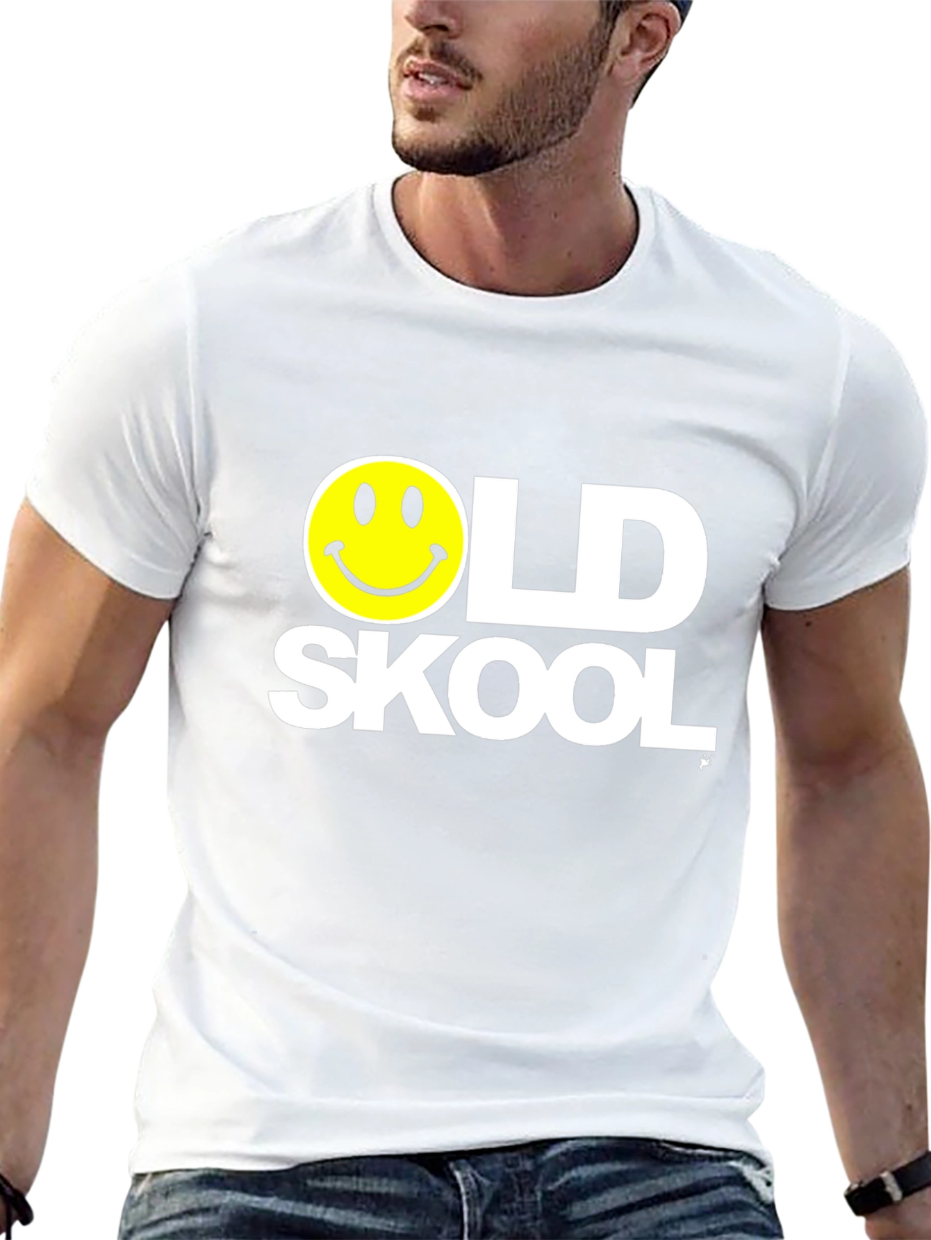 Old Skool Smiley Face Black T-Shirt