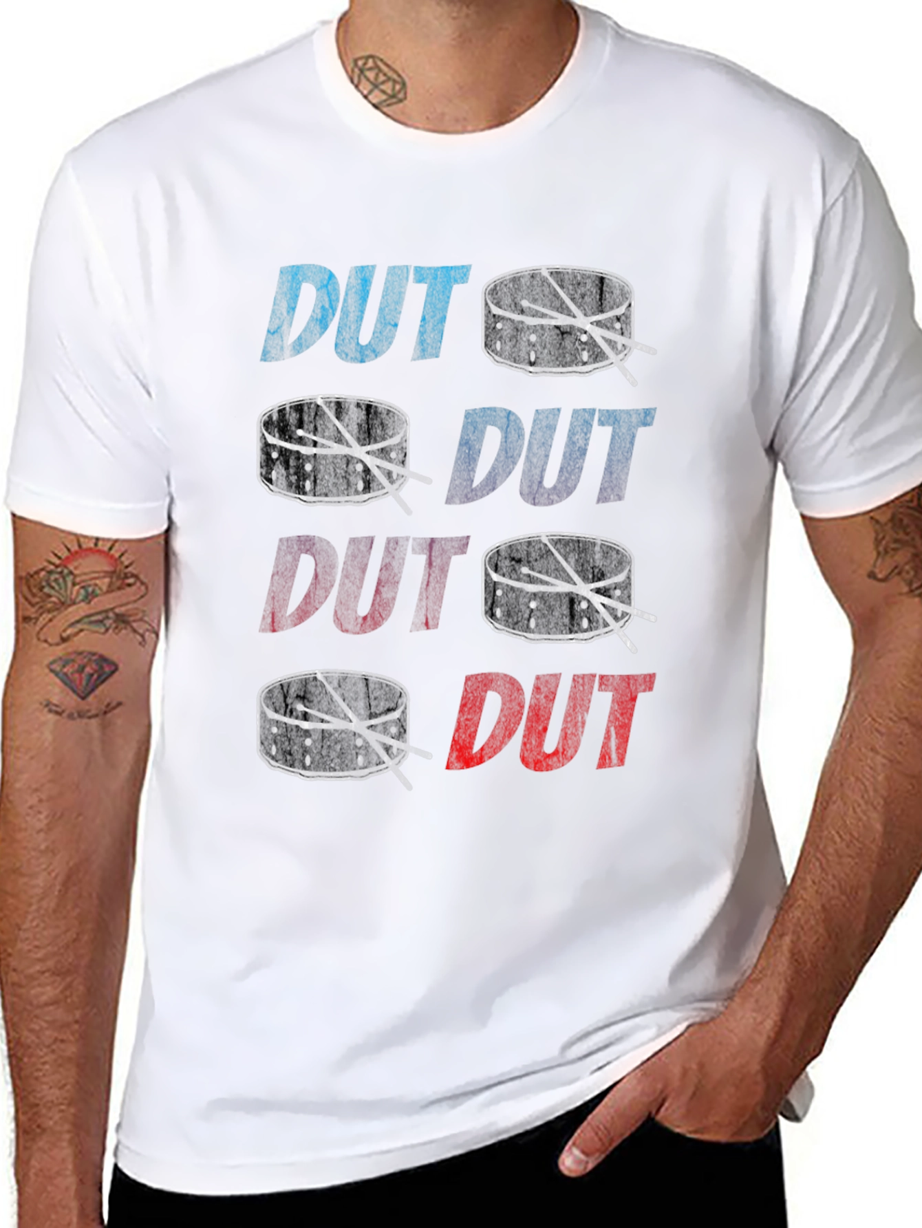 Drums T-Shirt DUT Graphic Print