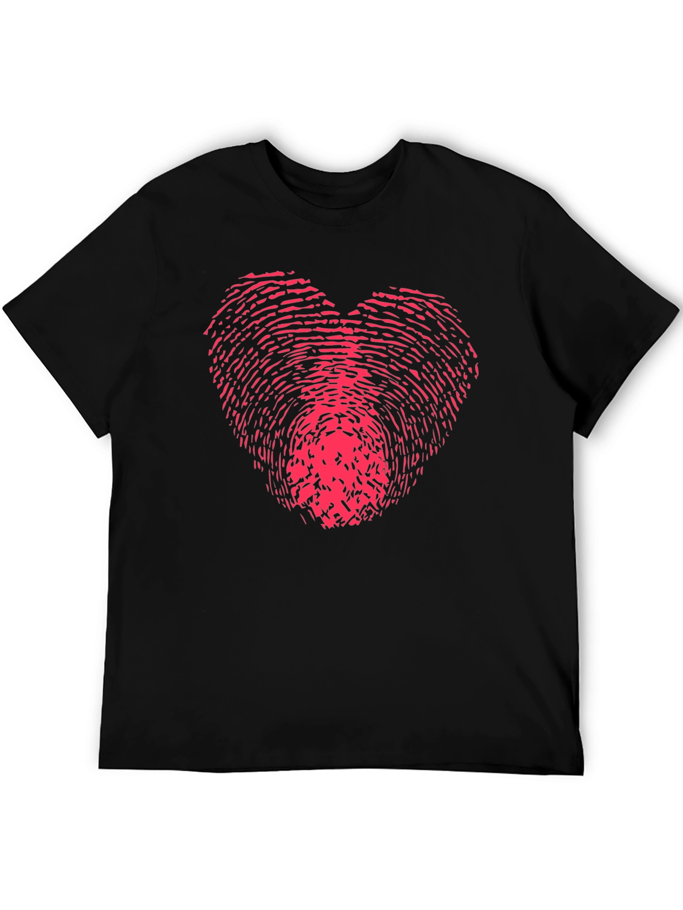 Fingerprint Heart Graphic Tee - Black