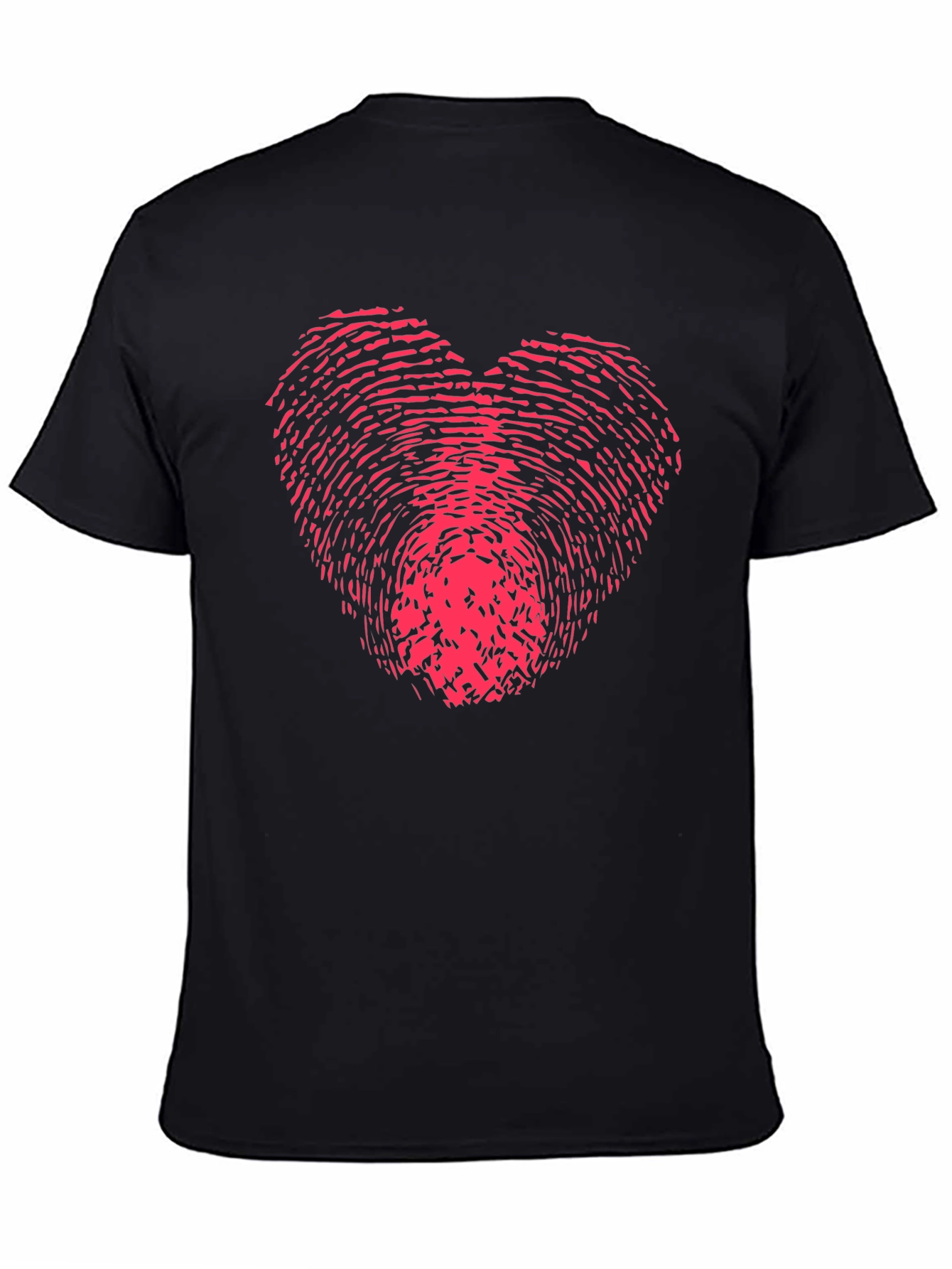 Fingerprint Heart Graphic Tee - Black