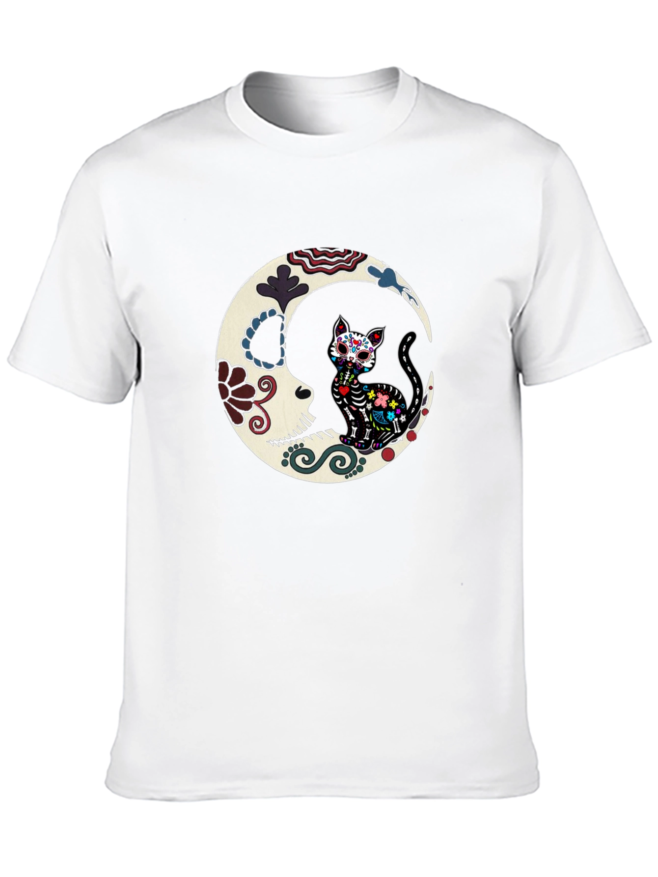 Sugar Skull Cat Moon Graphic Tee