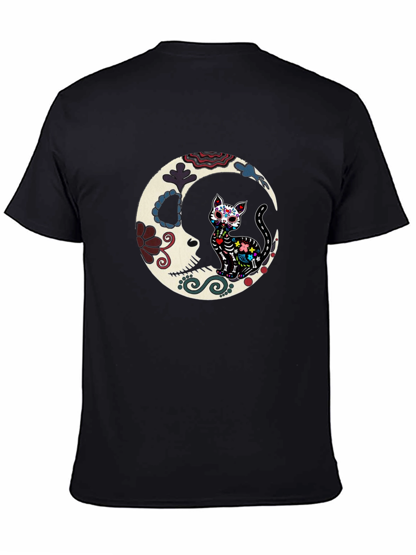 Sugar Skull Cat Moon Graphic Tee