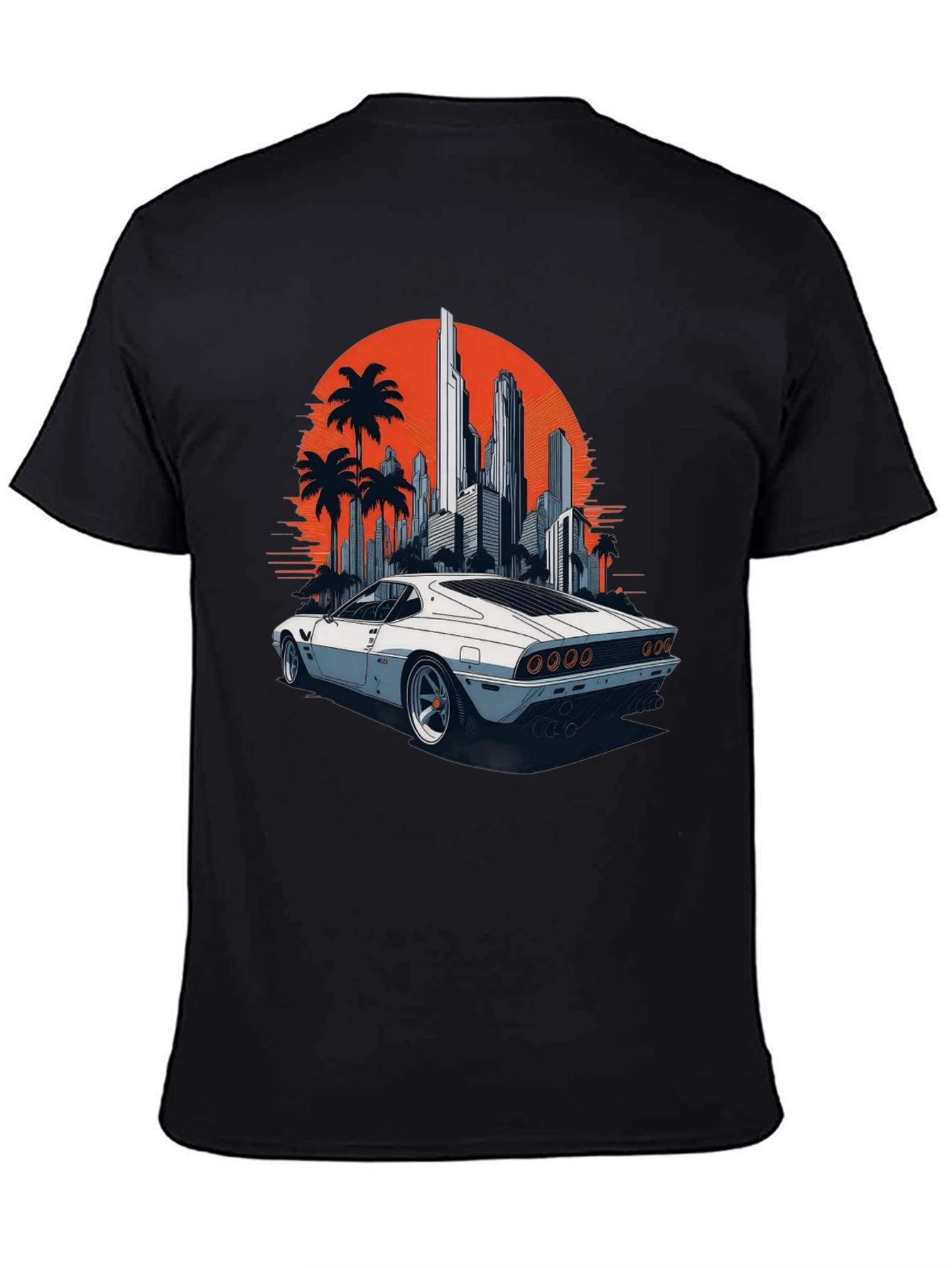 Retro Car Cityscape T-Shirt - Cool Graphic Tee
