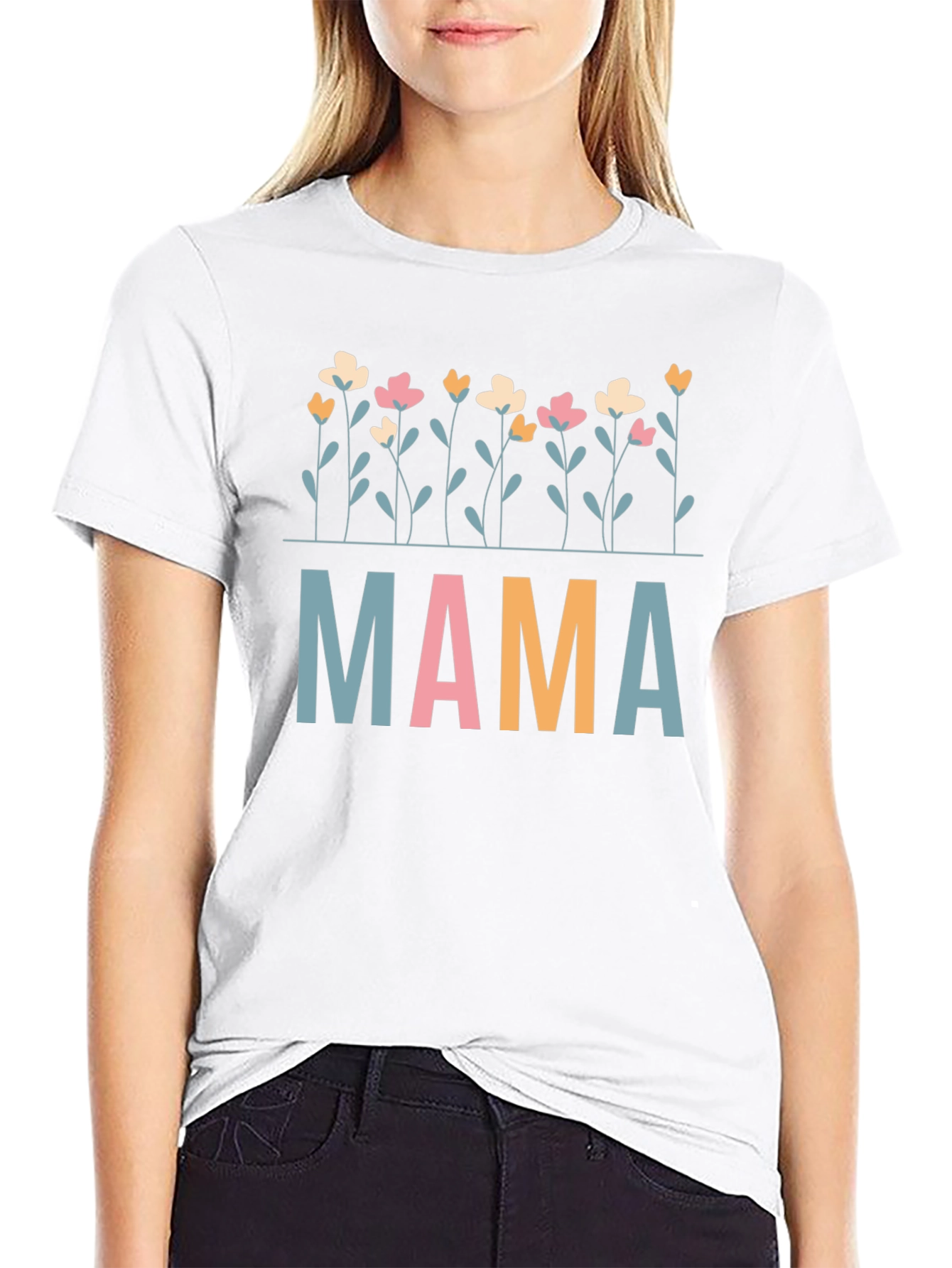 Mama Floral Graphic Tee - Cute Mom Shirt