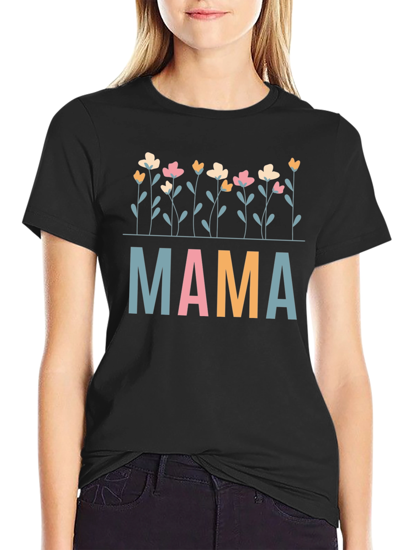 Mama Floral Graphic Tee - Cute Mom Shirt