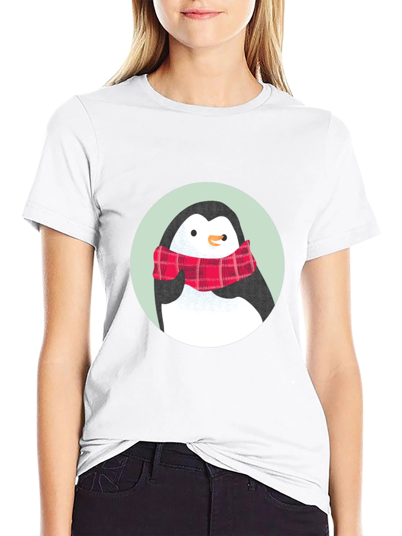 Penguin Scarf Graphic Tee - Classic Comfort