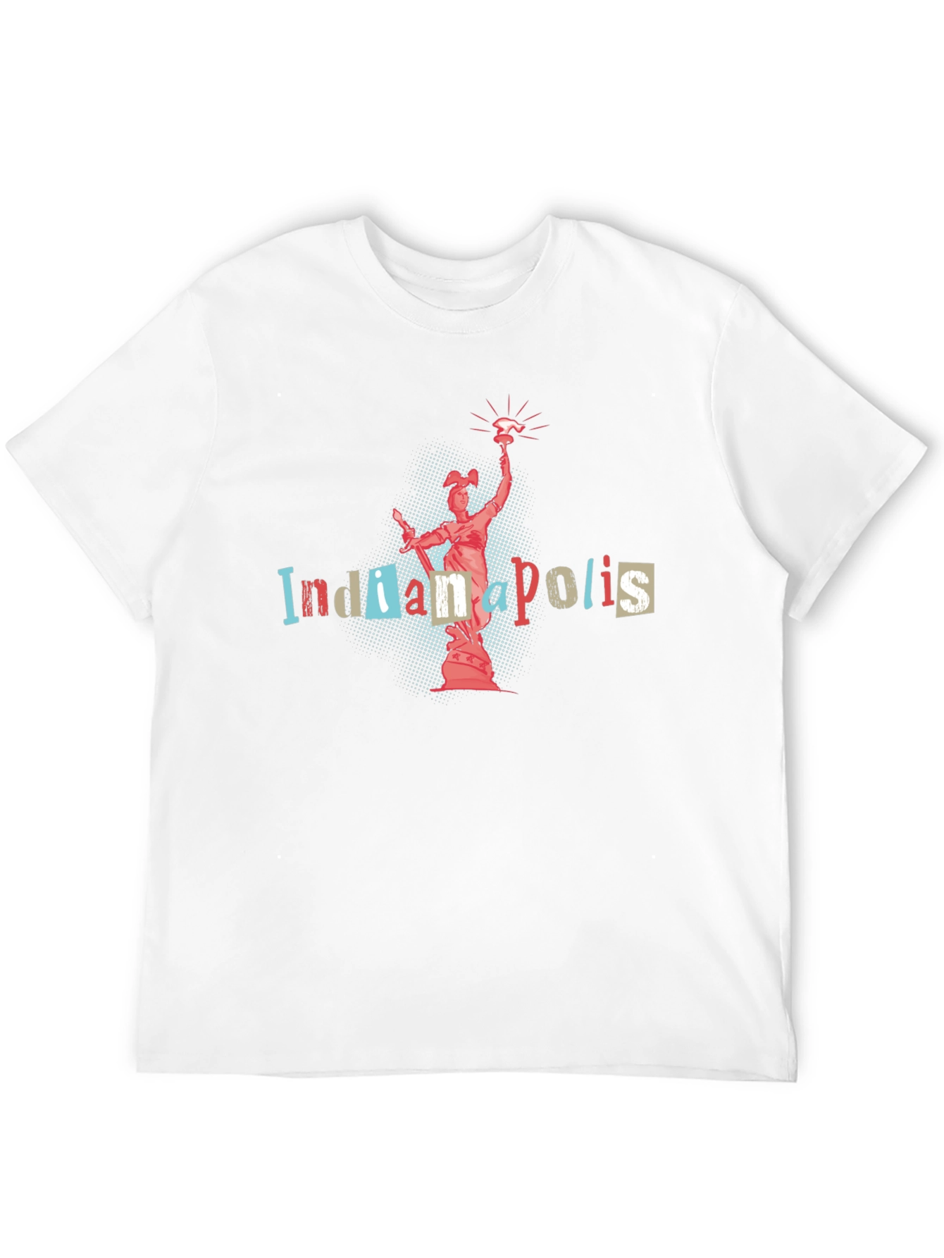 Indianapolis T-Shirt Statue Black Cotton Tee