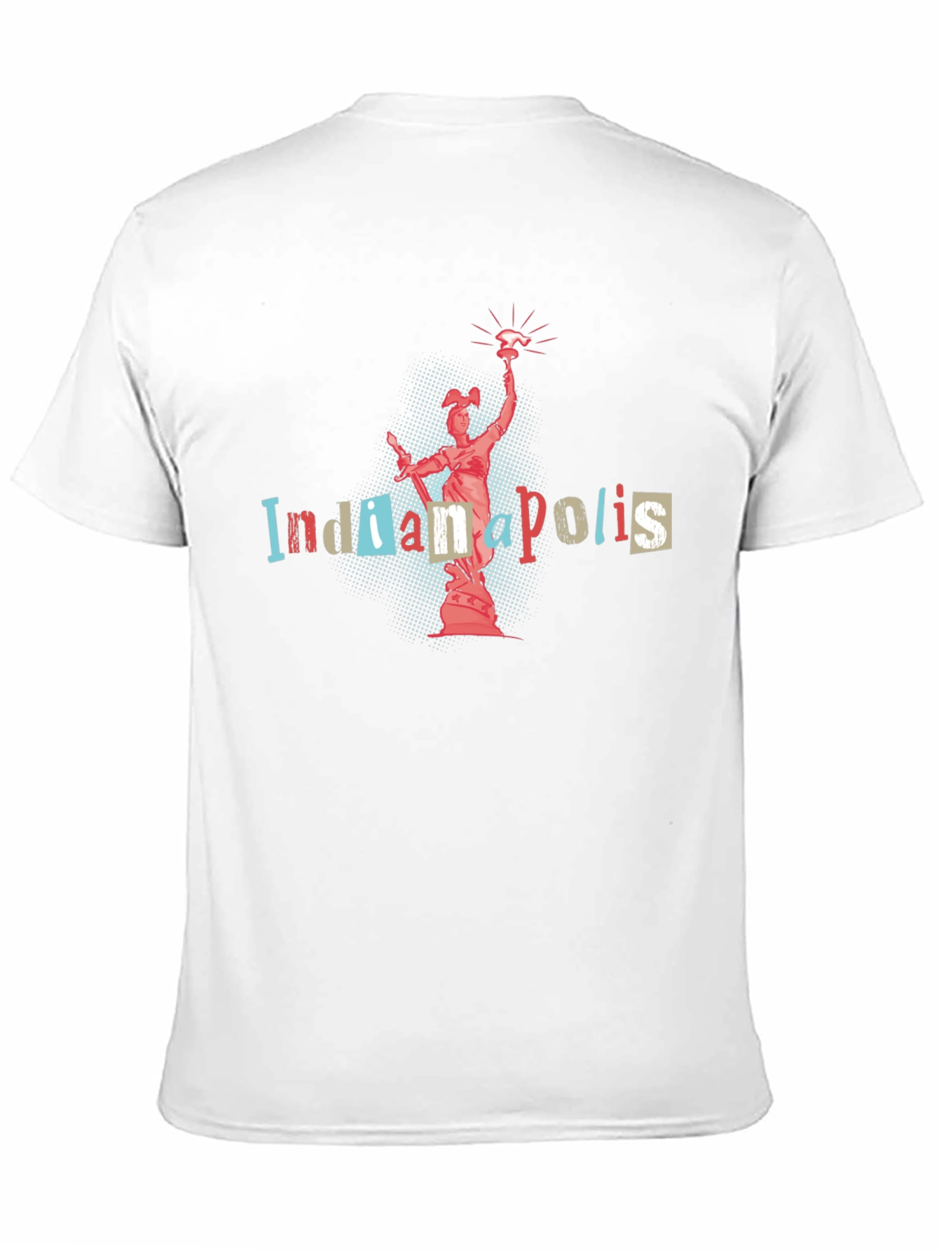 Indianapolis T-Shirt Statue Black Cotton Tee