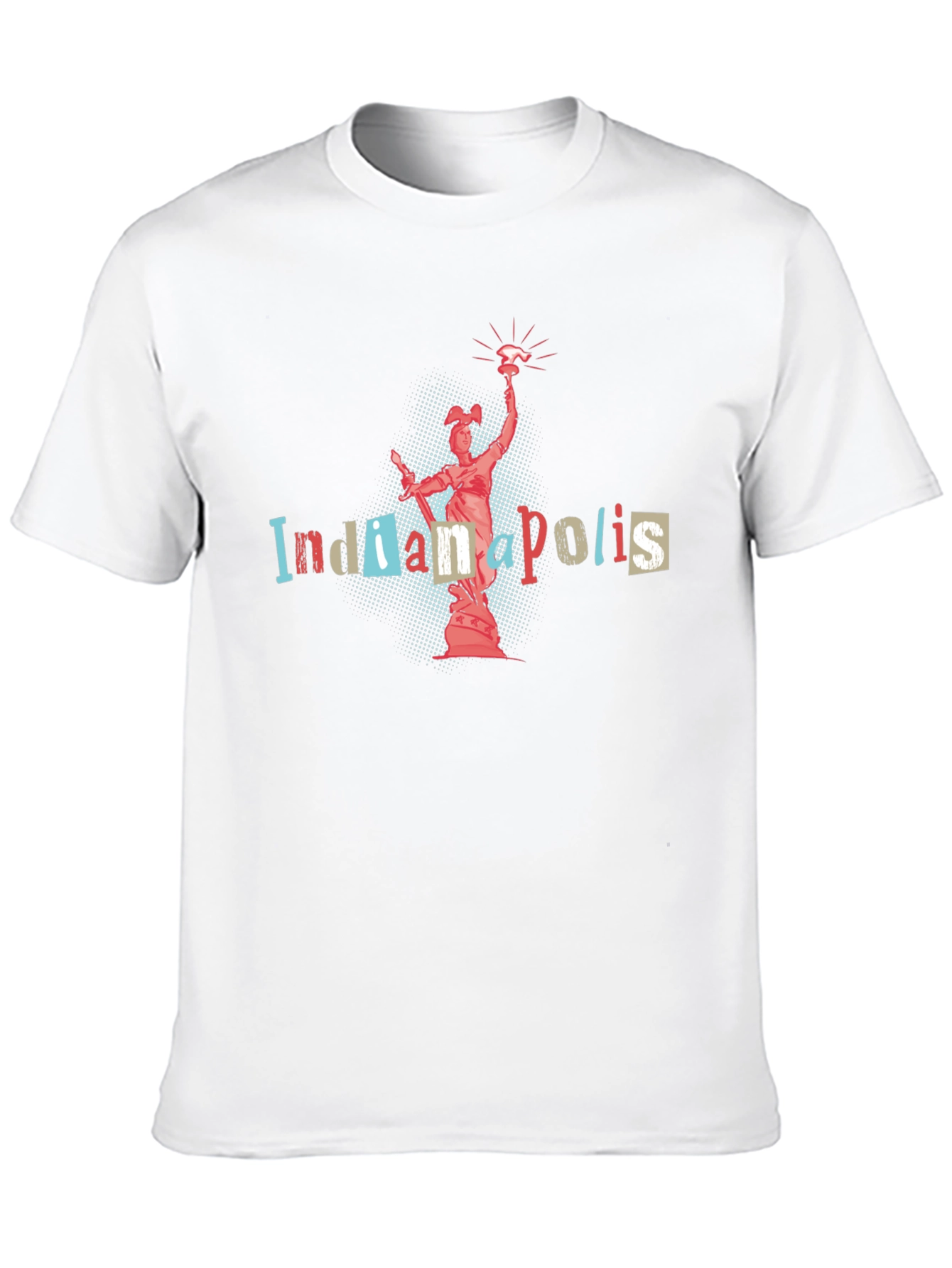 Indianapolis T-Shirt Statue Black Cotton Tee