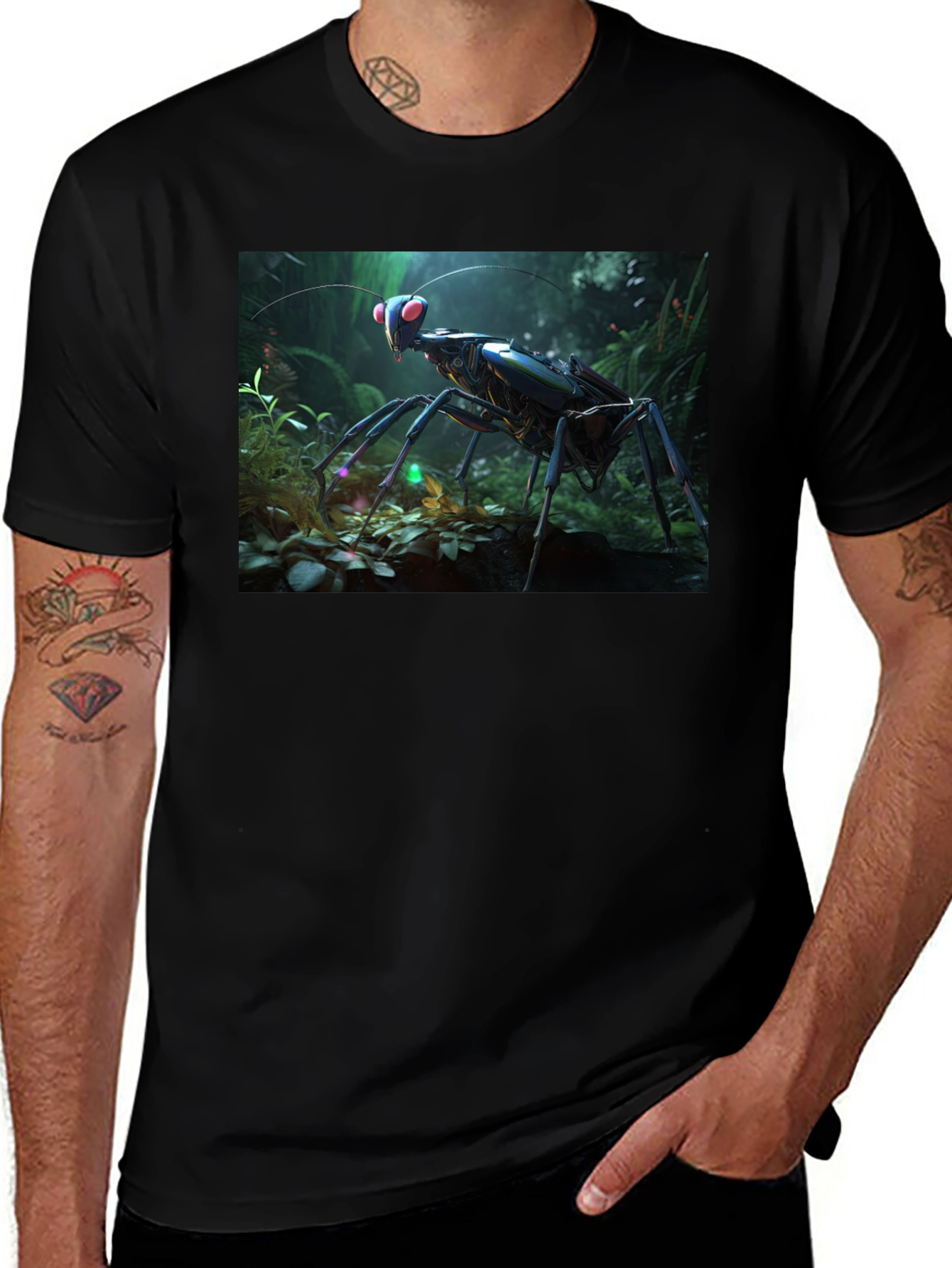 Mantis Graphic T-Shirt - Unique Insect Design