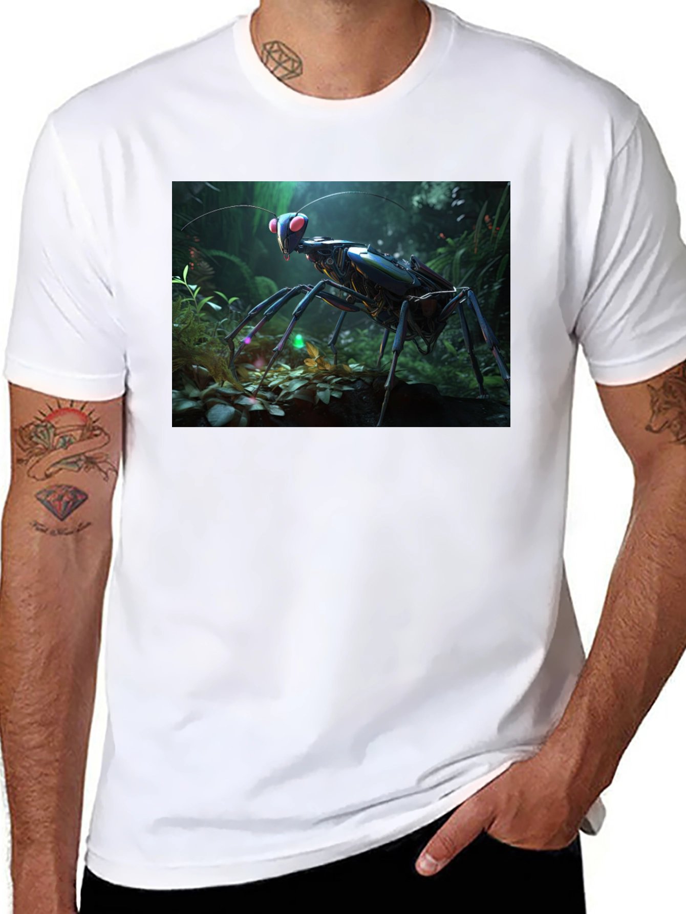 Mantis Graphic T-Shirt - Unique Insect Design