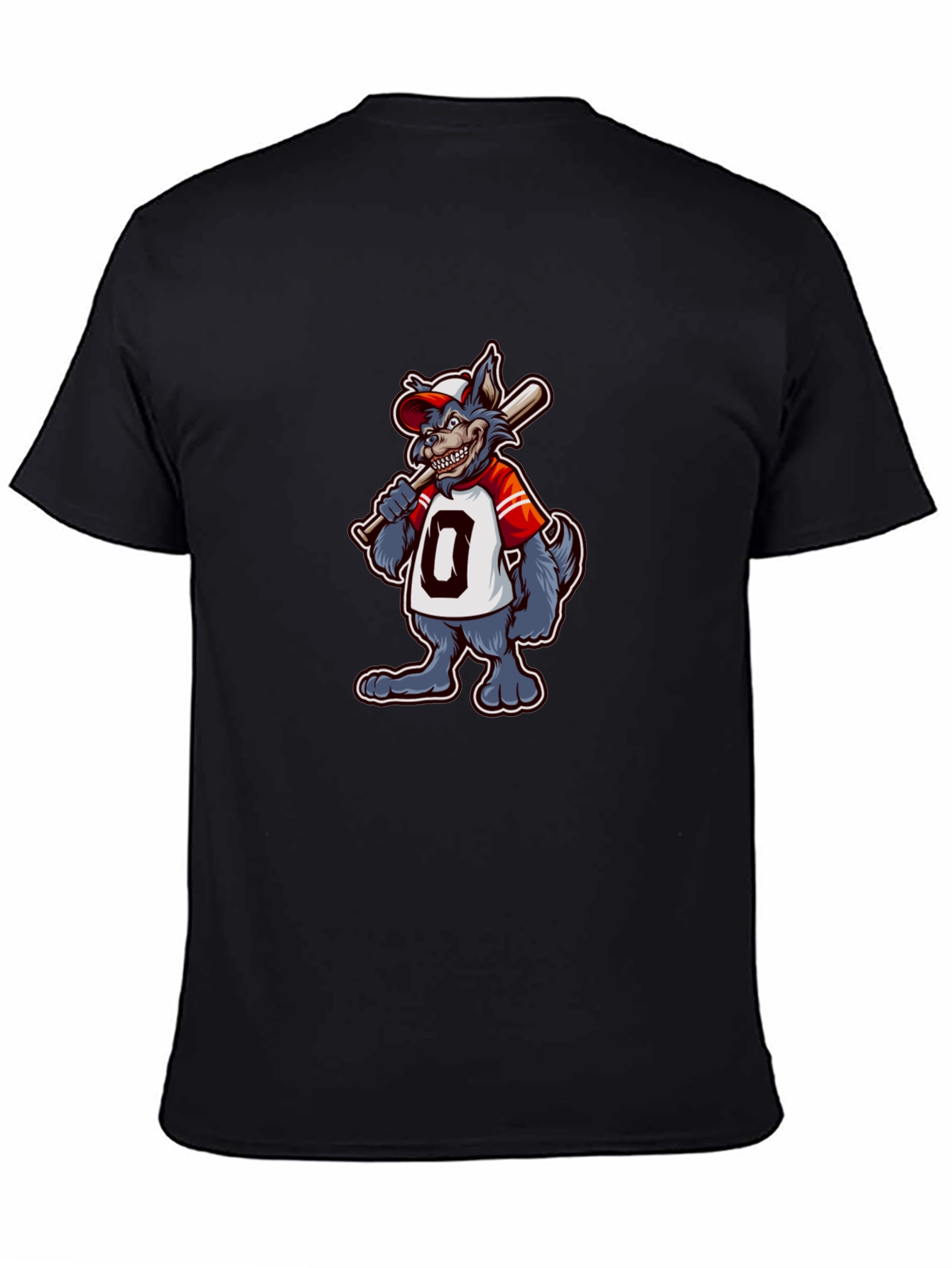 Baseball Wolf Graphic T-Shirt