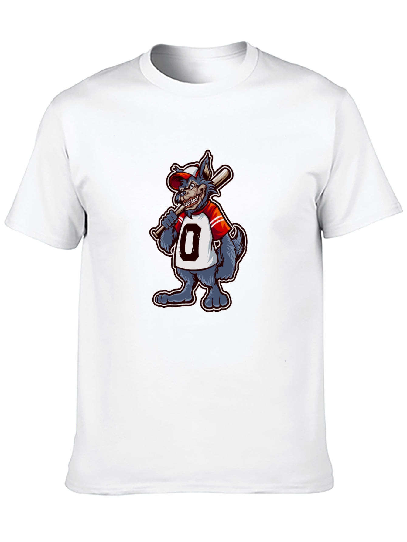 Baseball Wolf Graphic T-Shirt