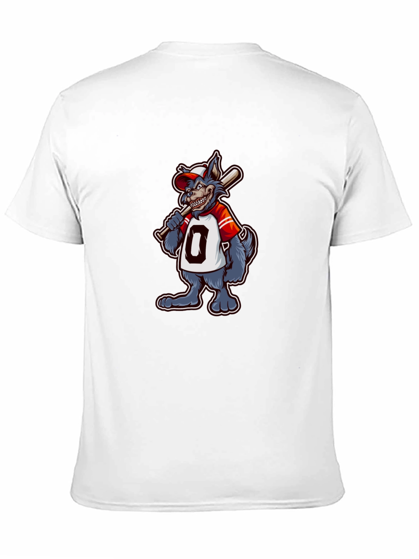 Baseball Wolf Graphic T-Shirt