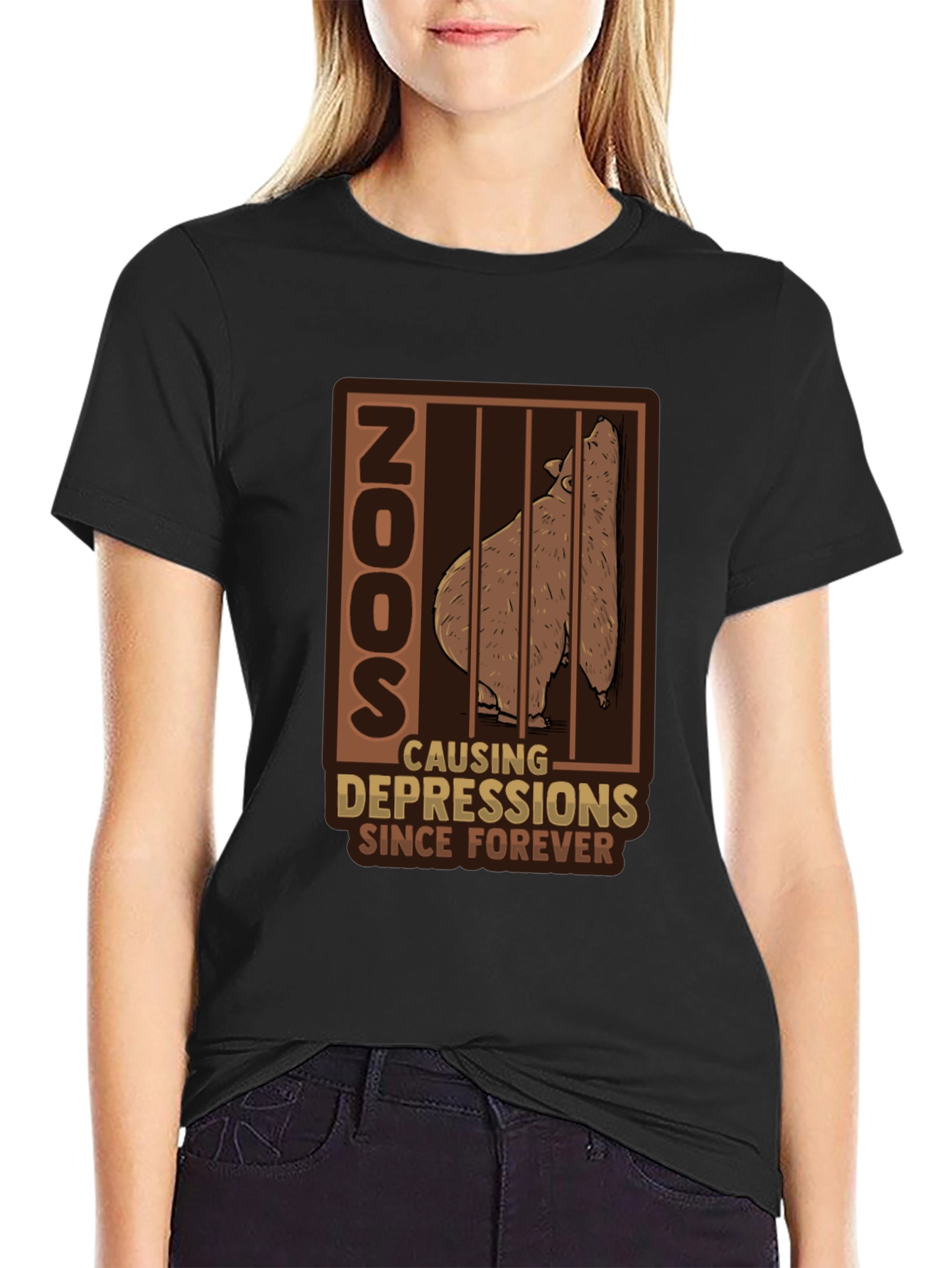 Zoo Depression T-Shirt - Bear Cage Design