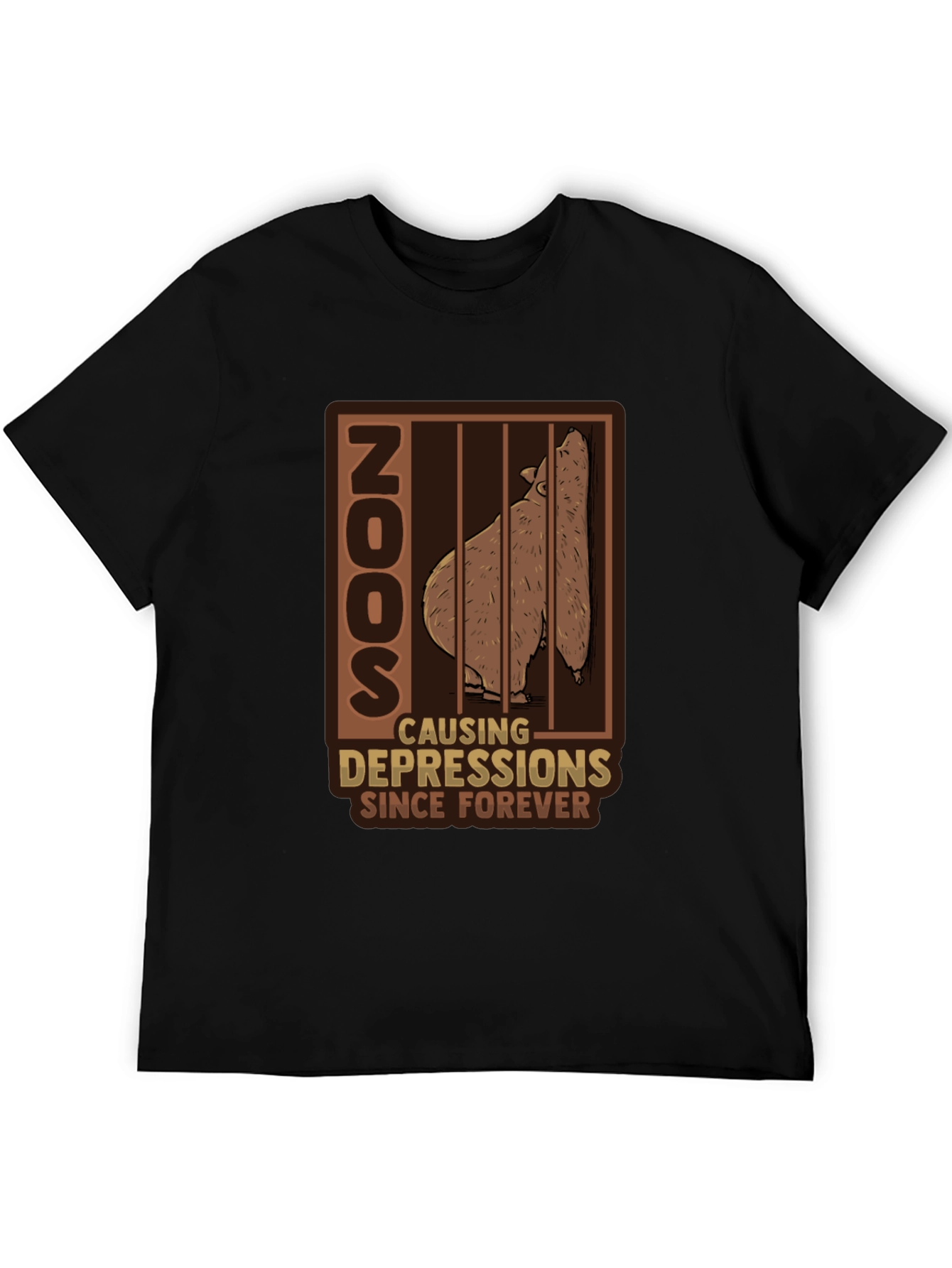 Zoo Depression T-Shirt - Bear Cage Design