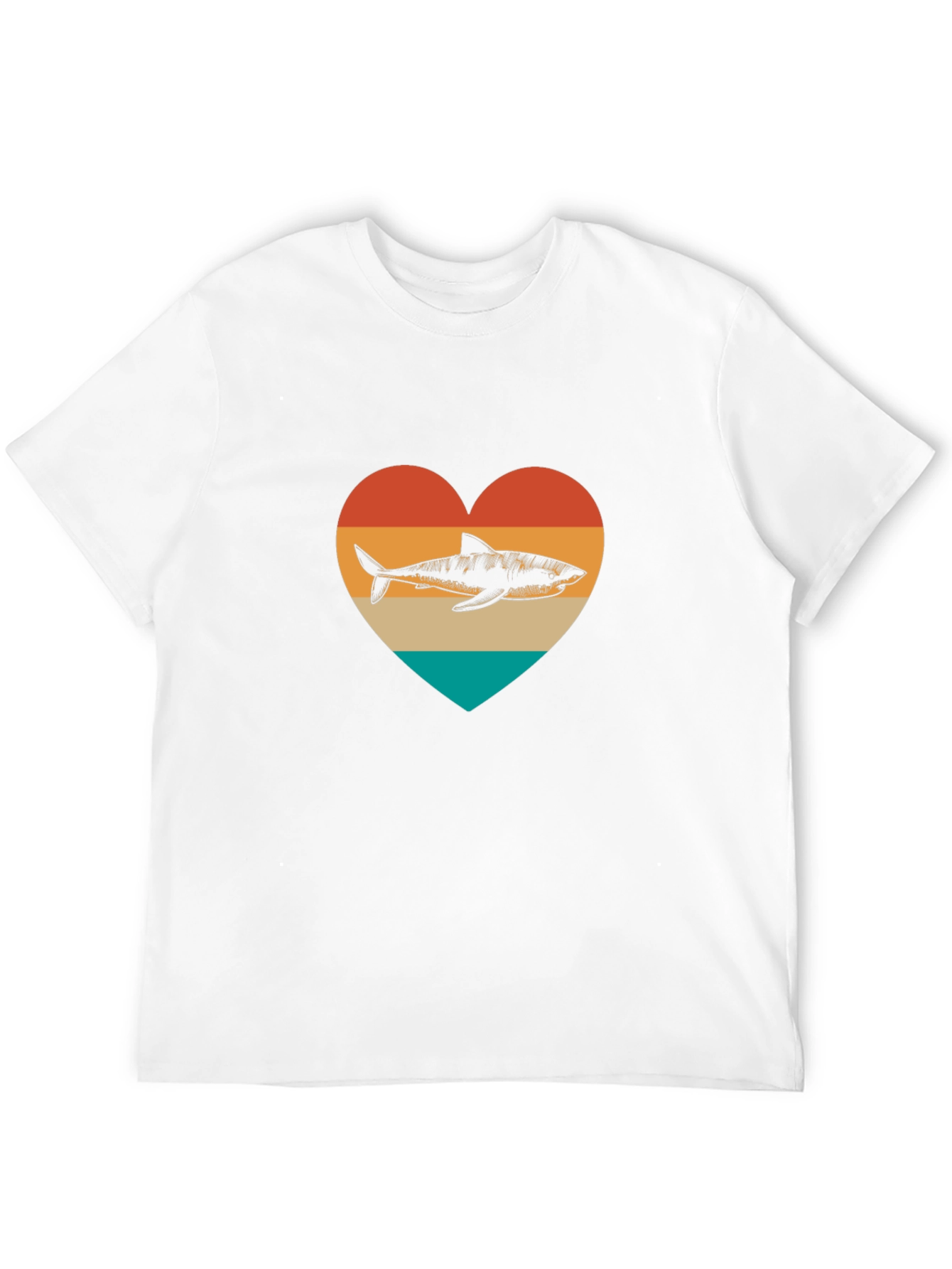 Shark Heart Graphic Tee - Black Cotton Blend