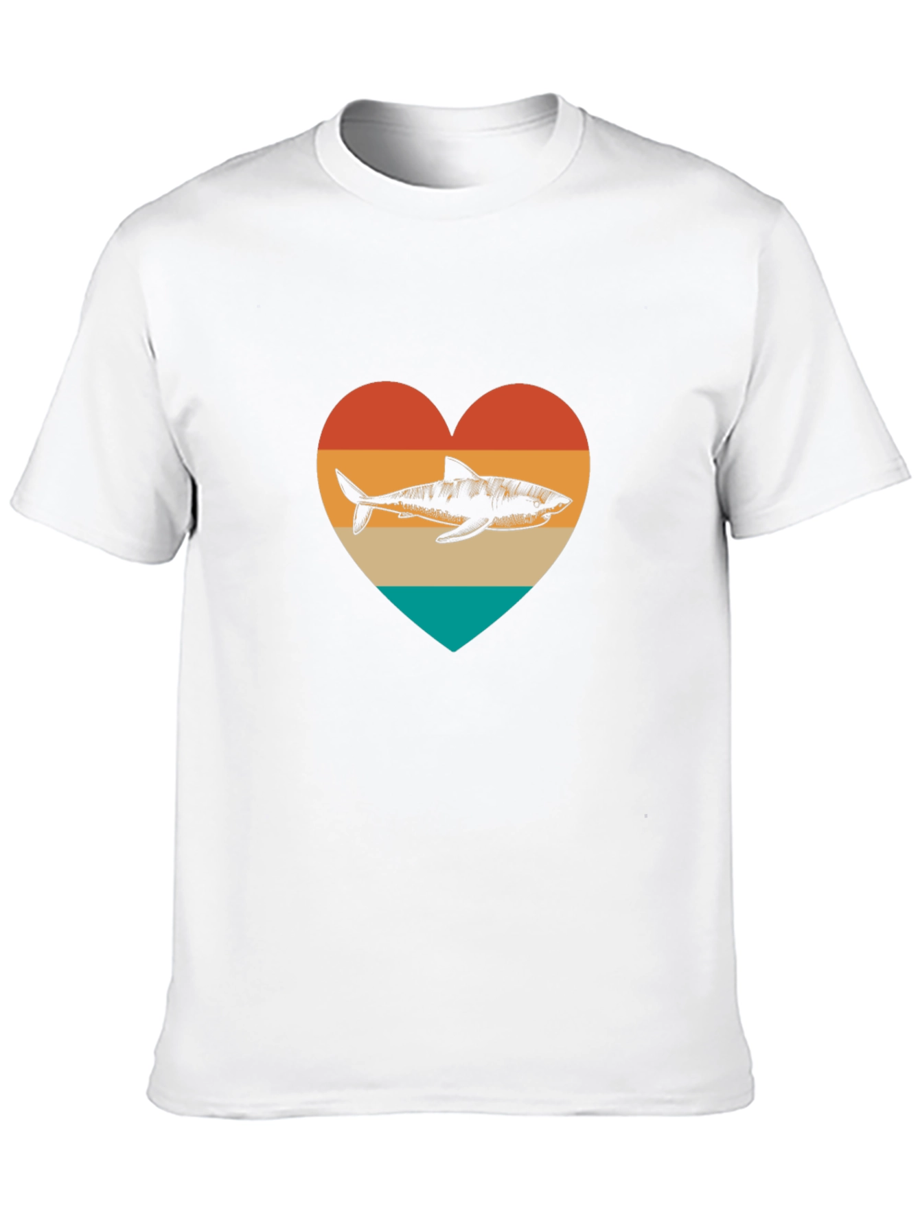 Shark Heart Graphic Tee - Black Cotton Blend