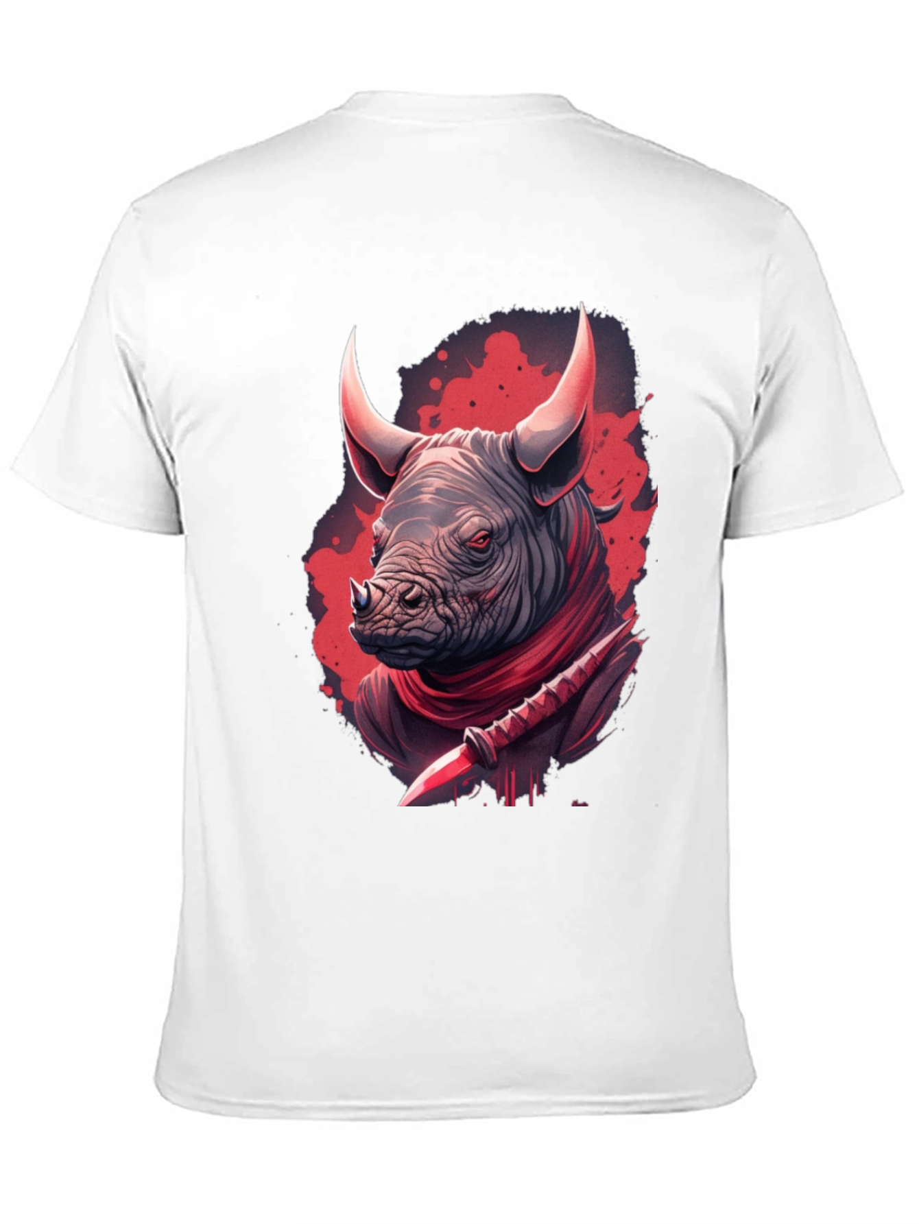 Rhinoceros Warrior Graphic Tee - Black