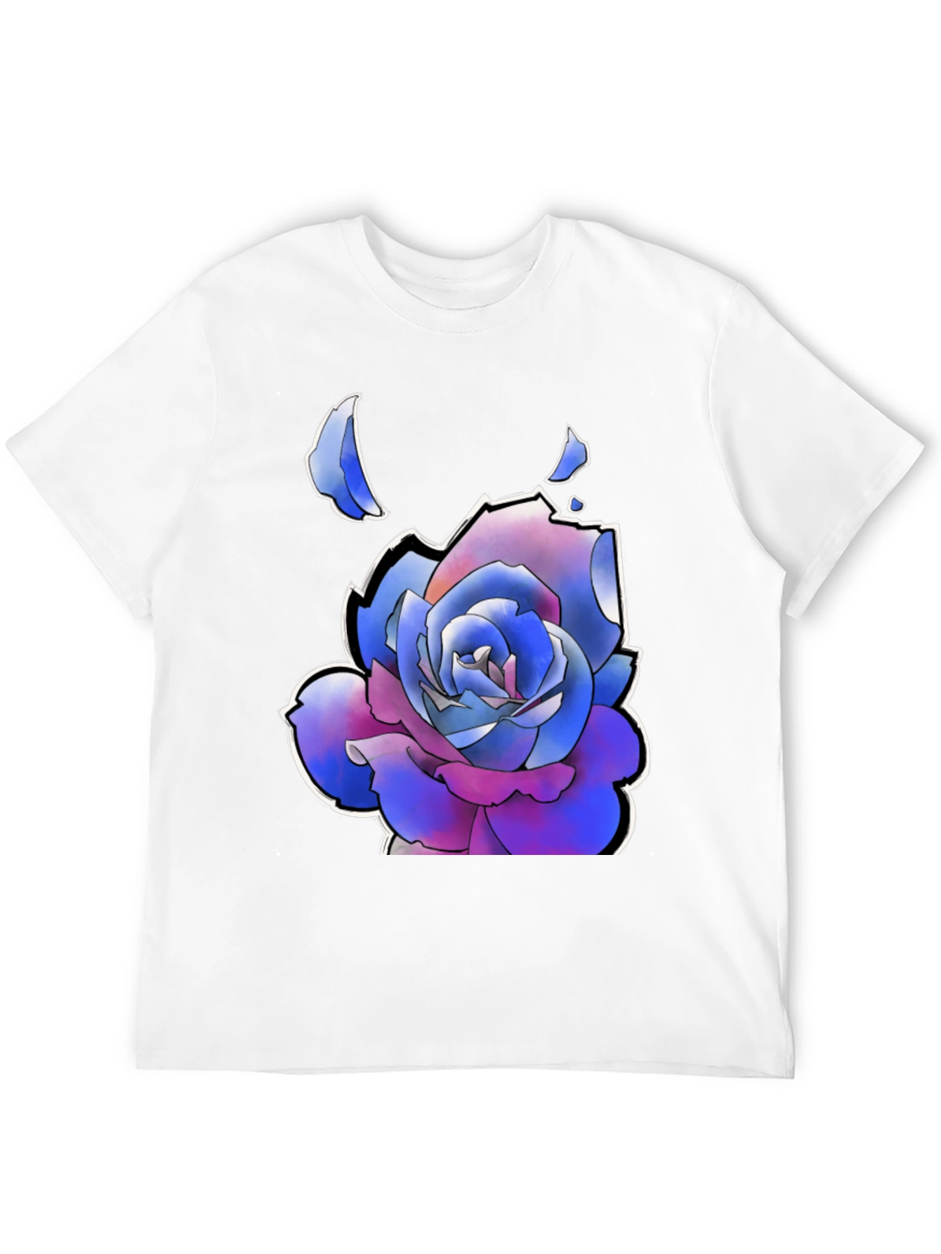 Rose Graphic T-Shirt - Black Casual Tee
