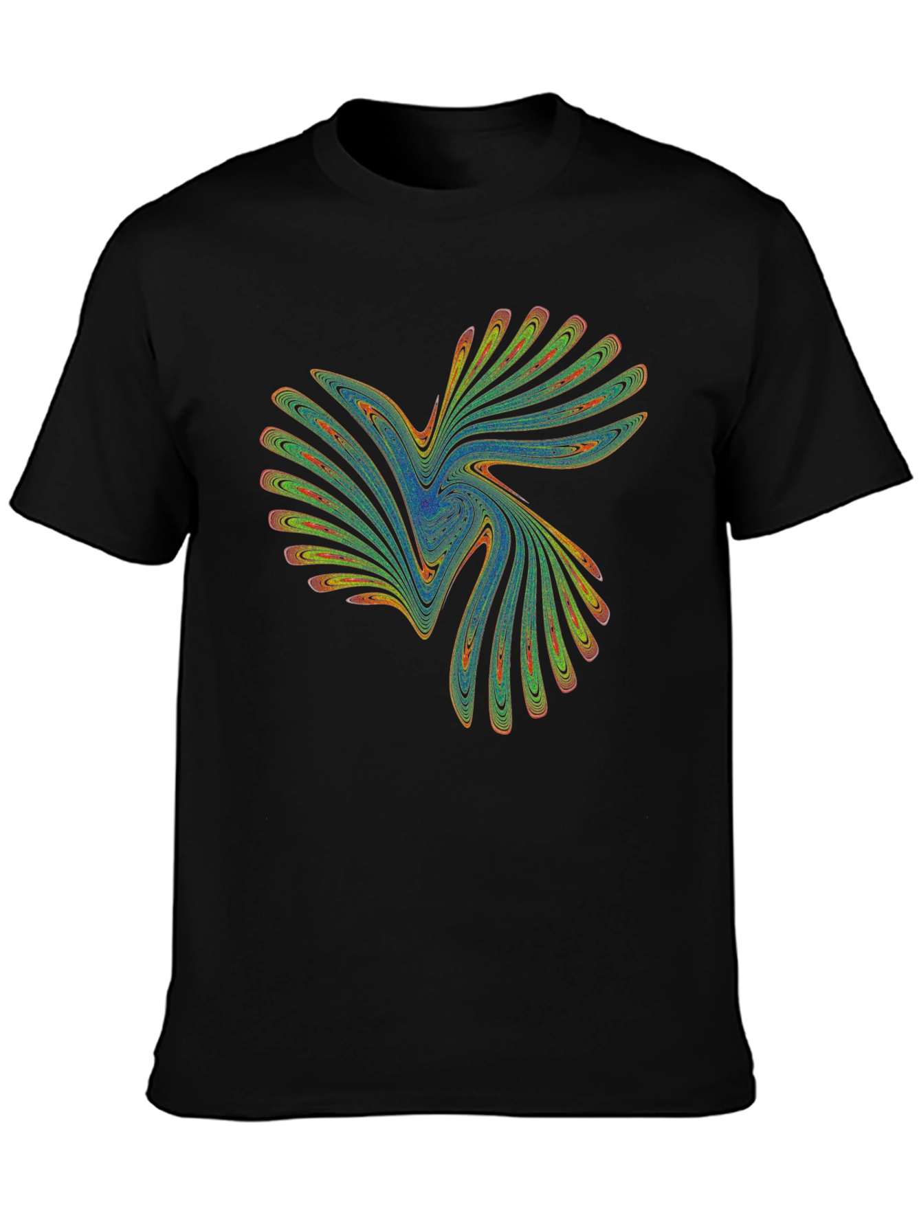 Abstract Swirl Graphic Black T-Shirt