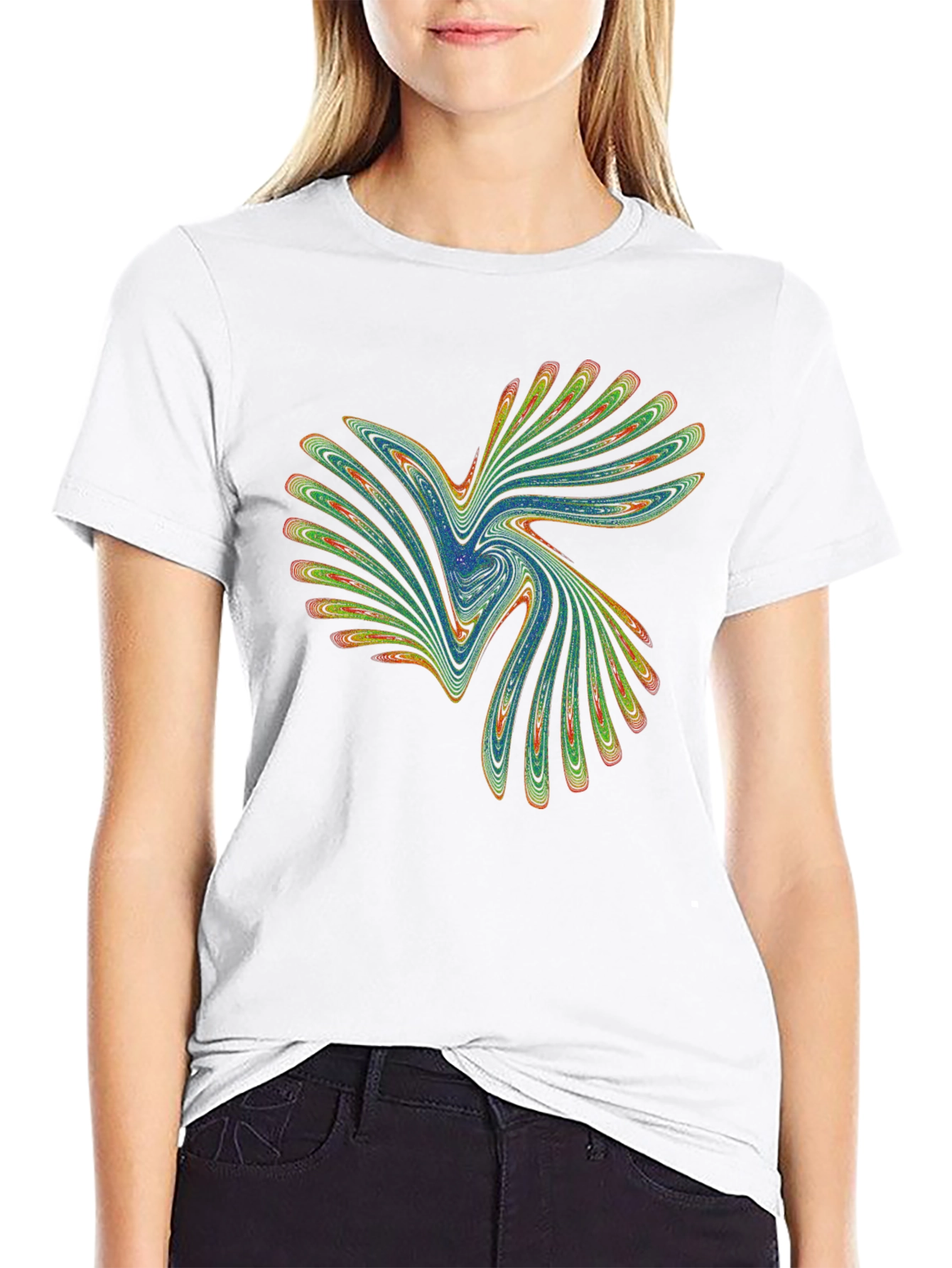 Abstract Swirl Graphic Black T-Shirt