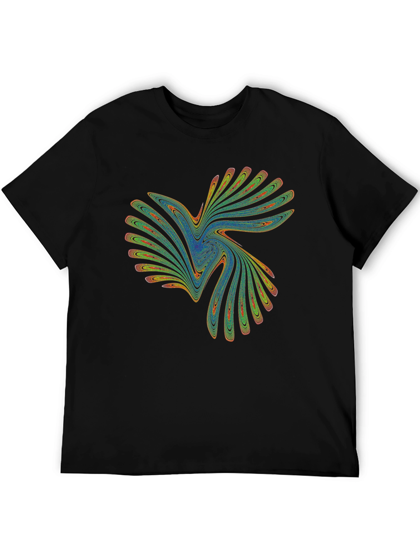 Abstract Swirl Graphic Black T-Shirt