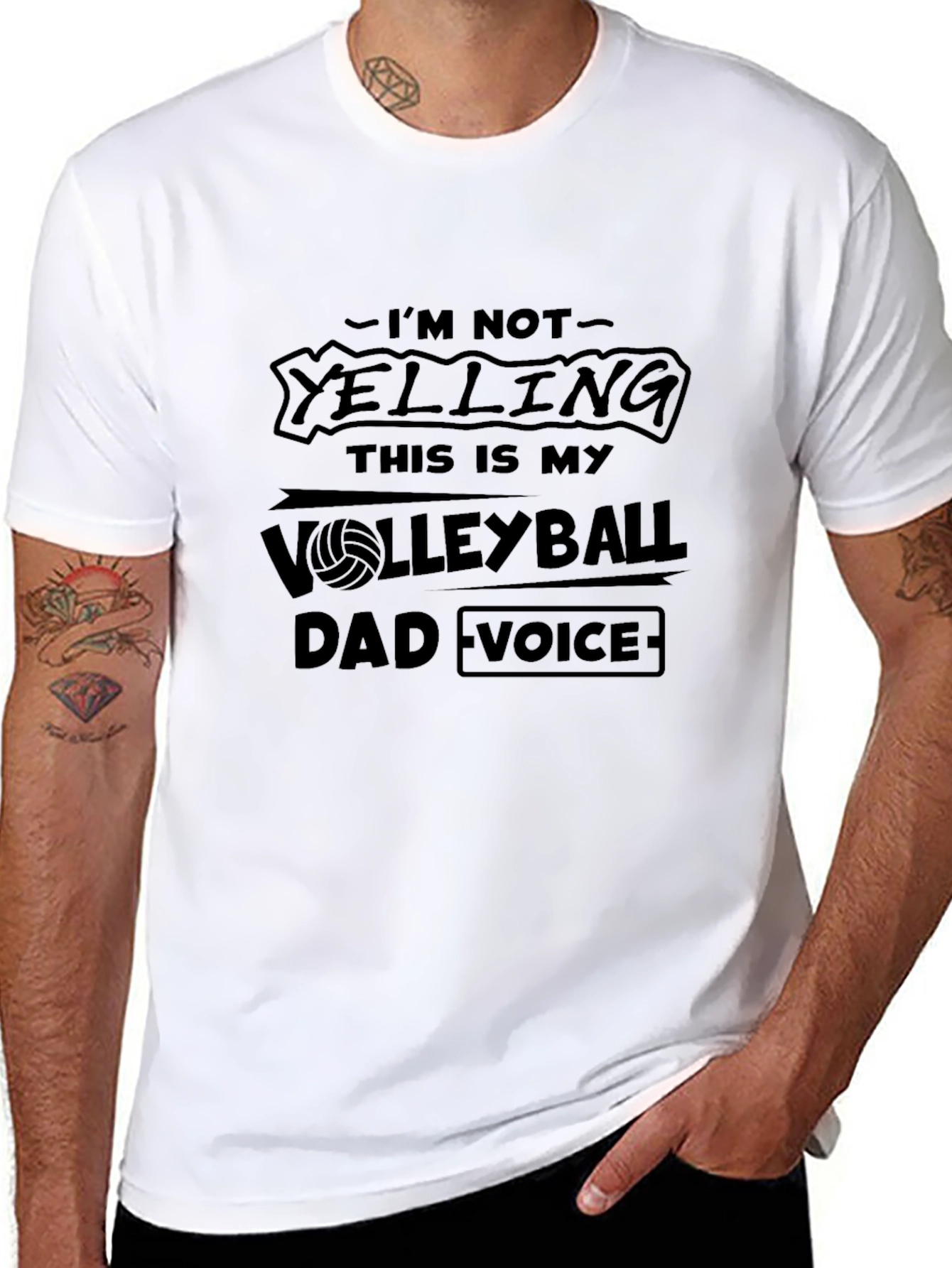 Volleyball Dad Voice Black T-Shirt