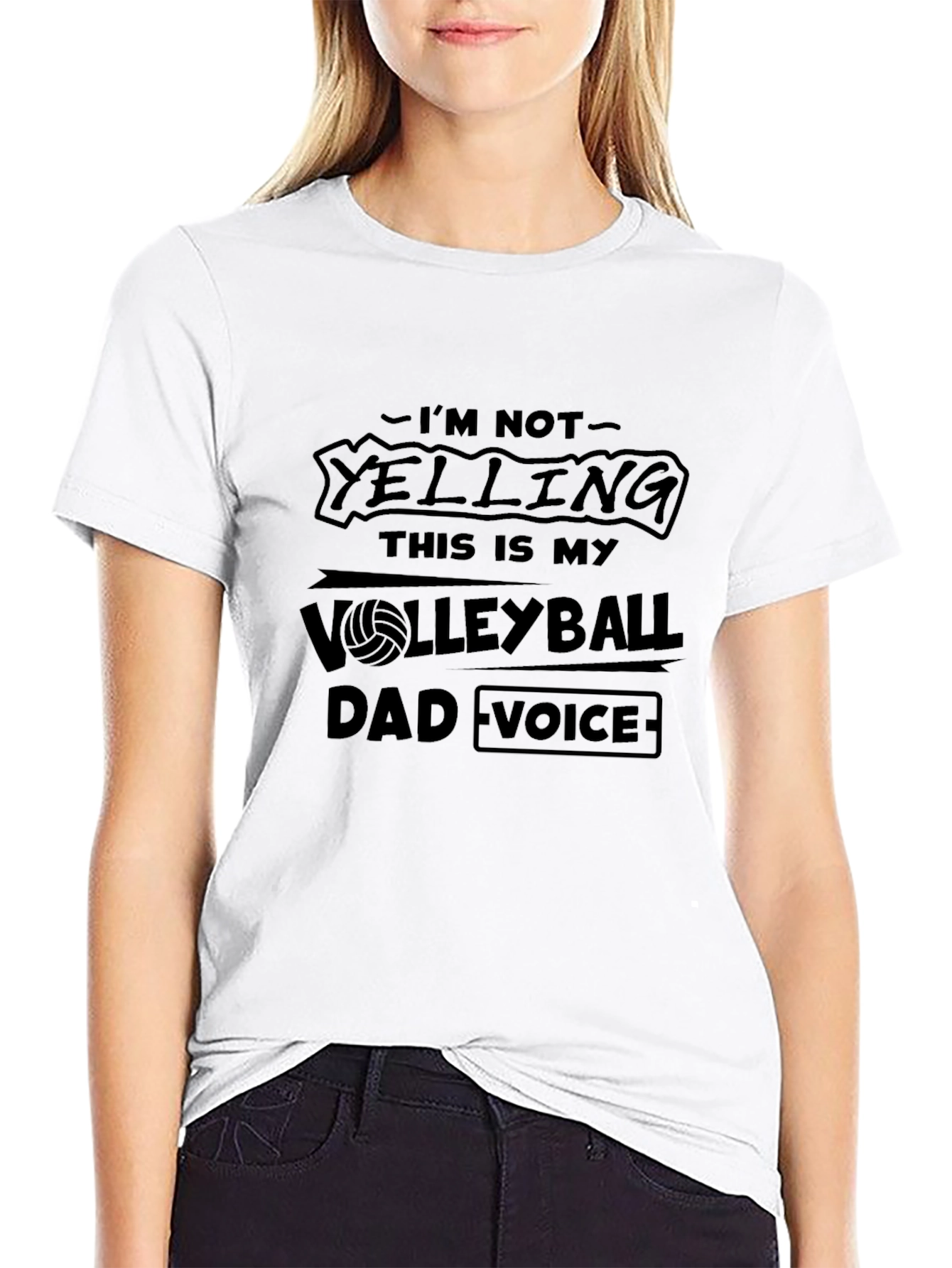 Volleyball Dad Voice Black T-Shirt