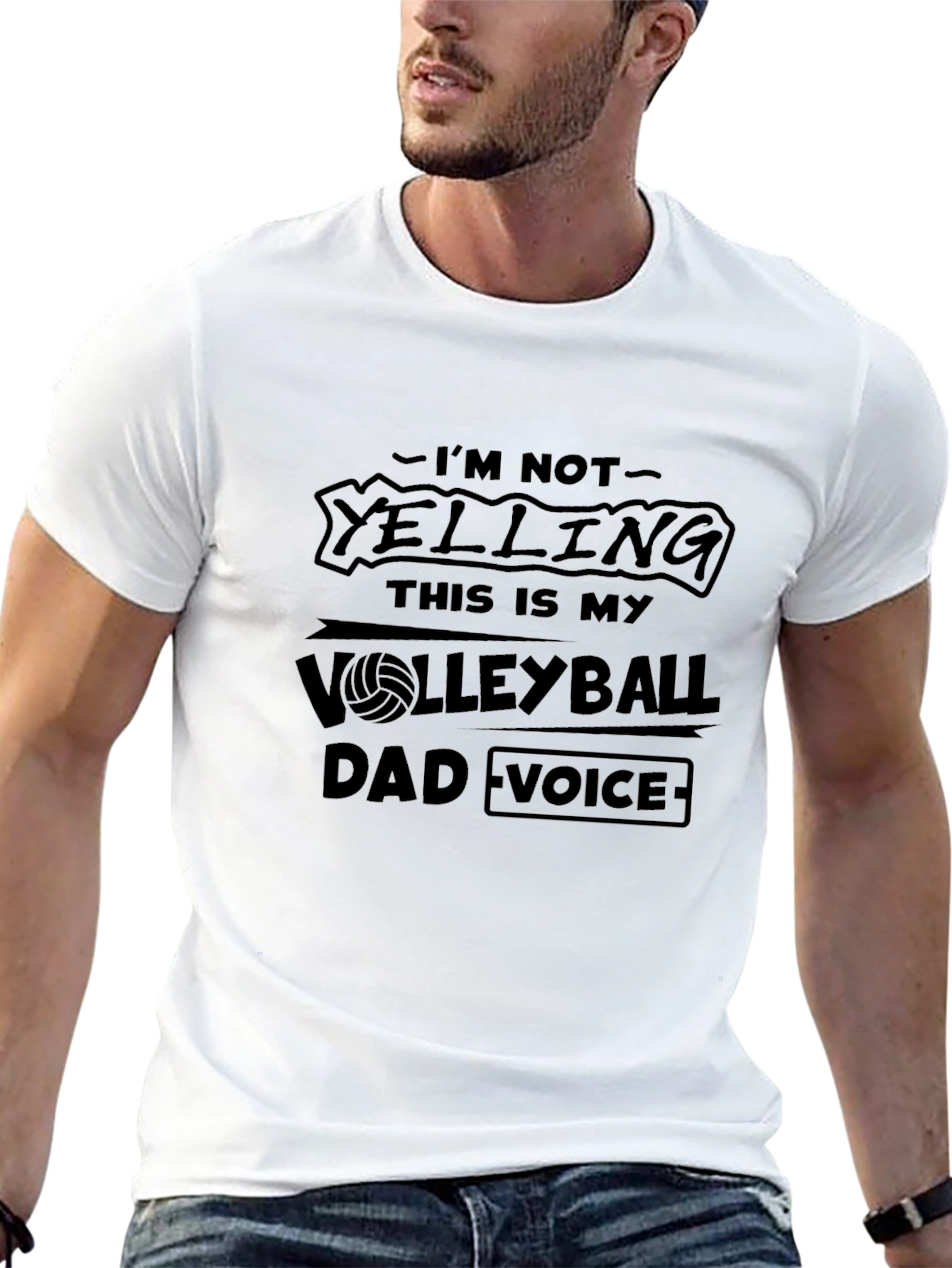 Volleyball Dad Voice Black T-Shirt