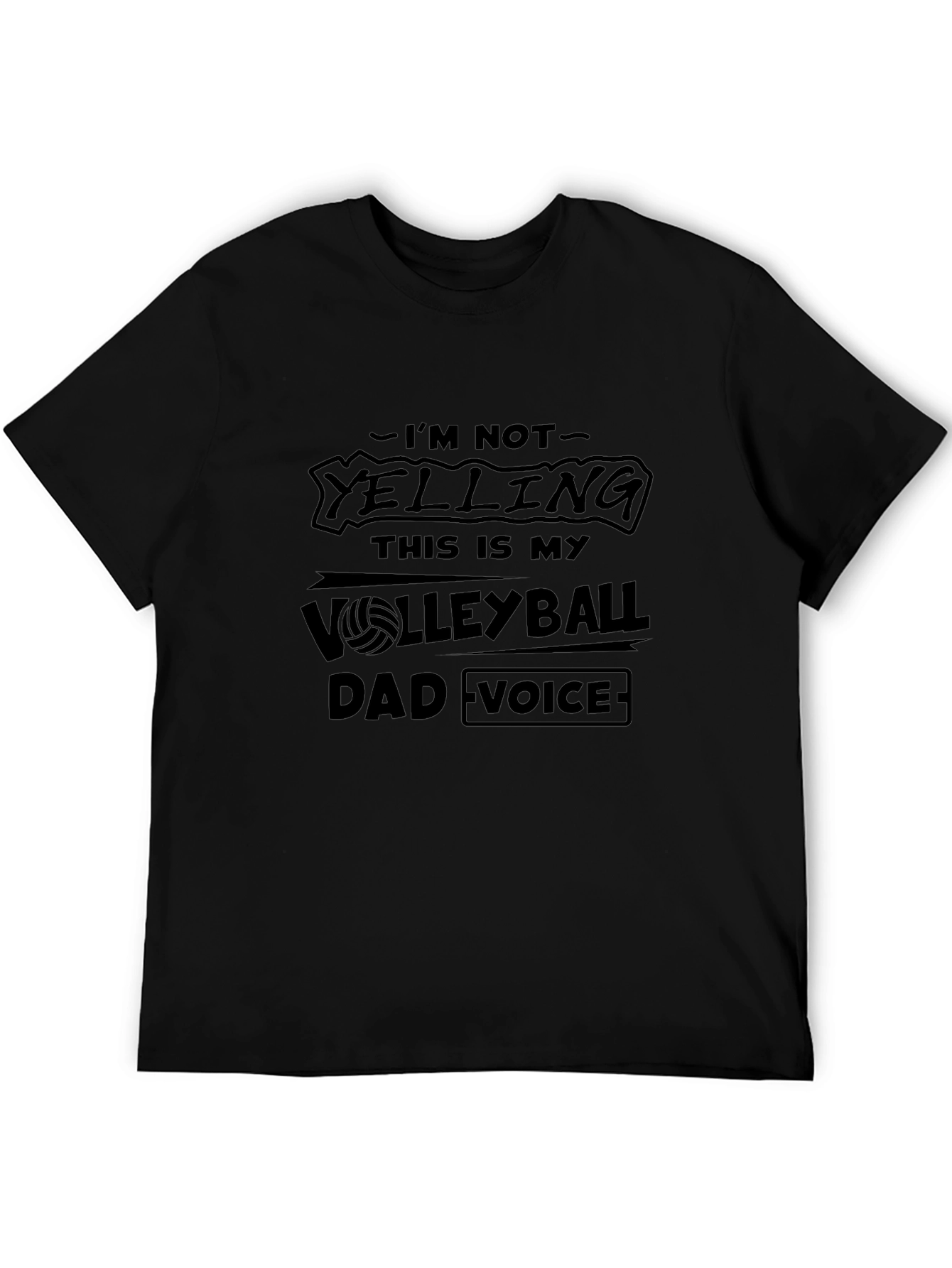 Volleyball Dad Voice Black T-Shirt