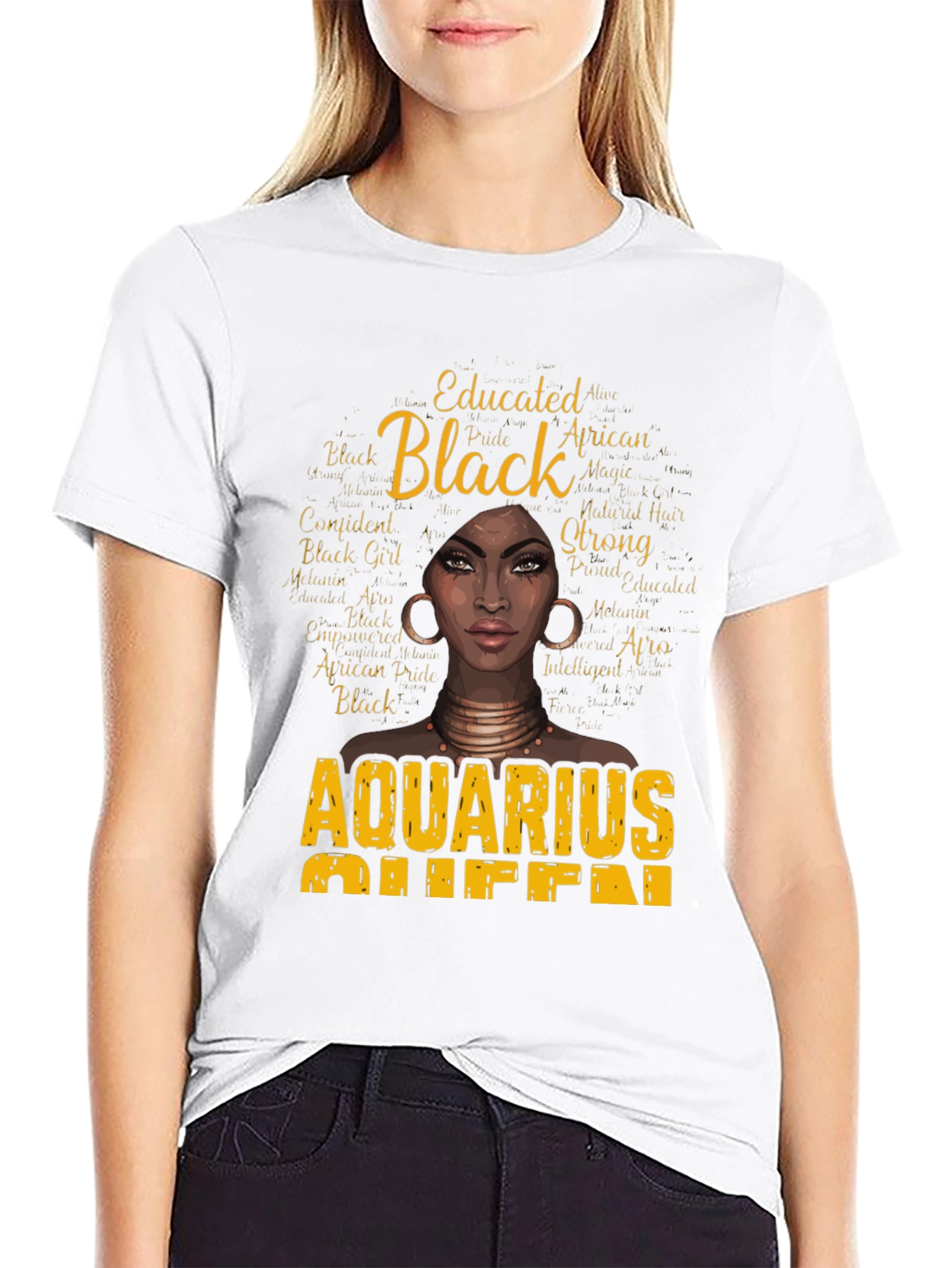 Black Aquarius Queen Graphic Tee