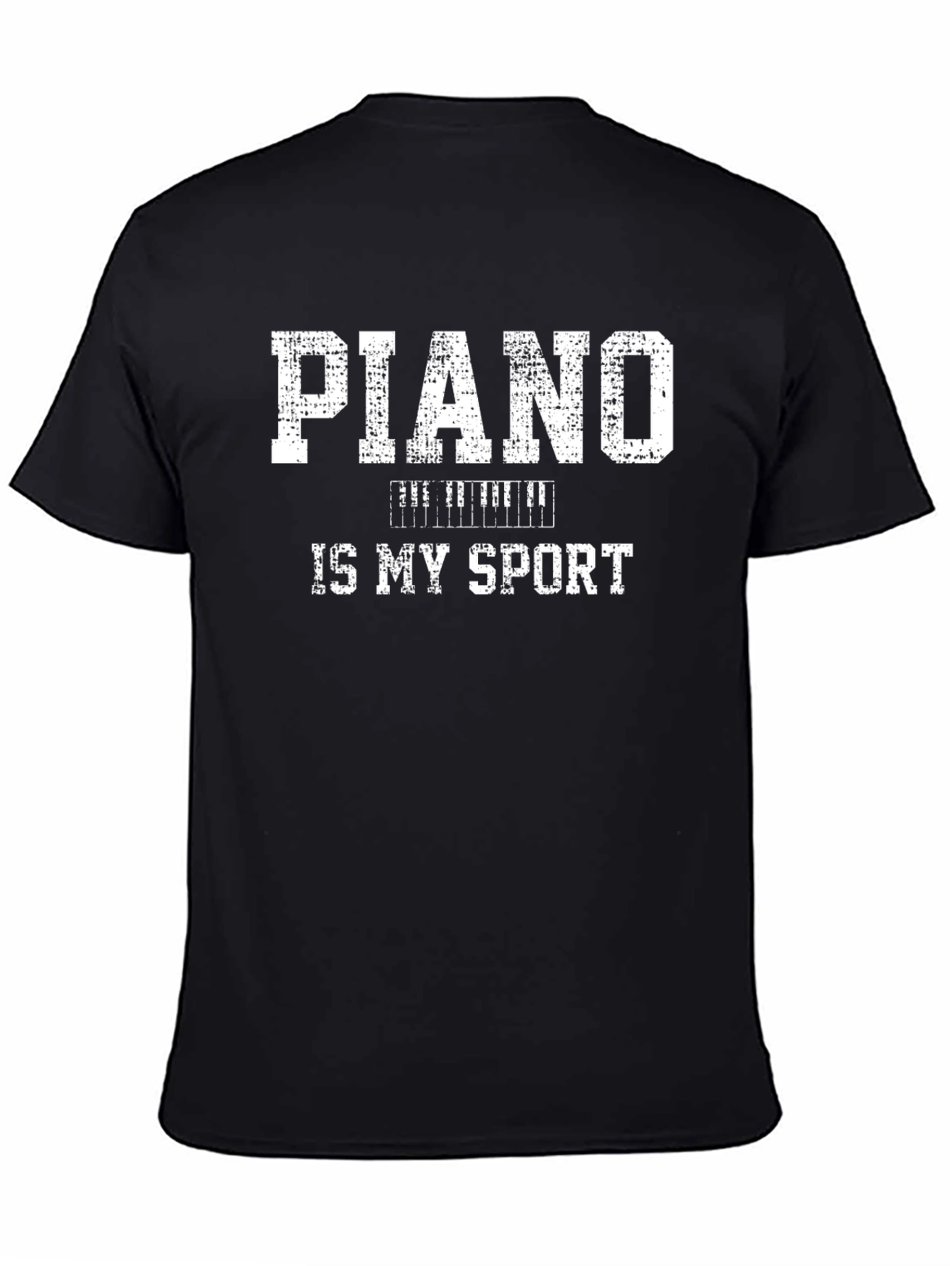 Piano is My Sport T-Shirt Black Cotton