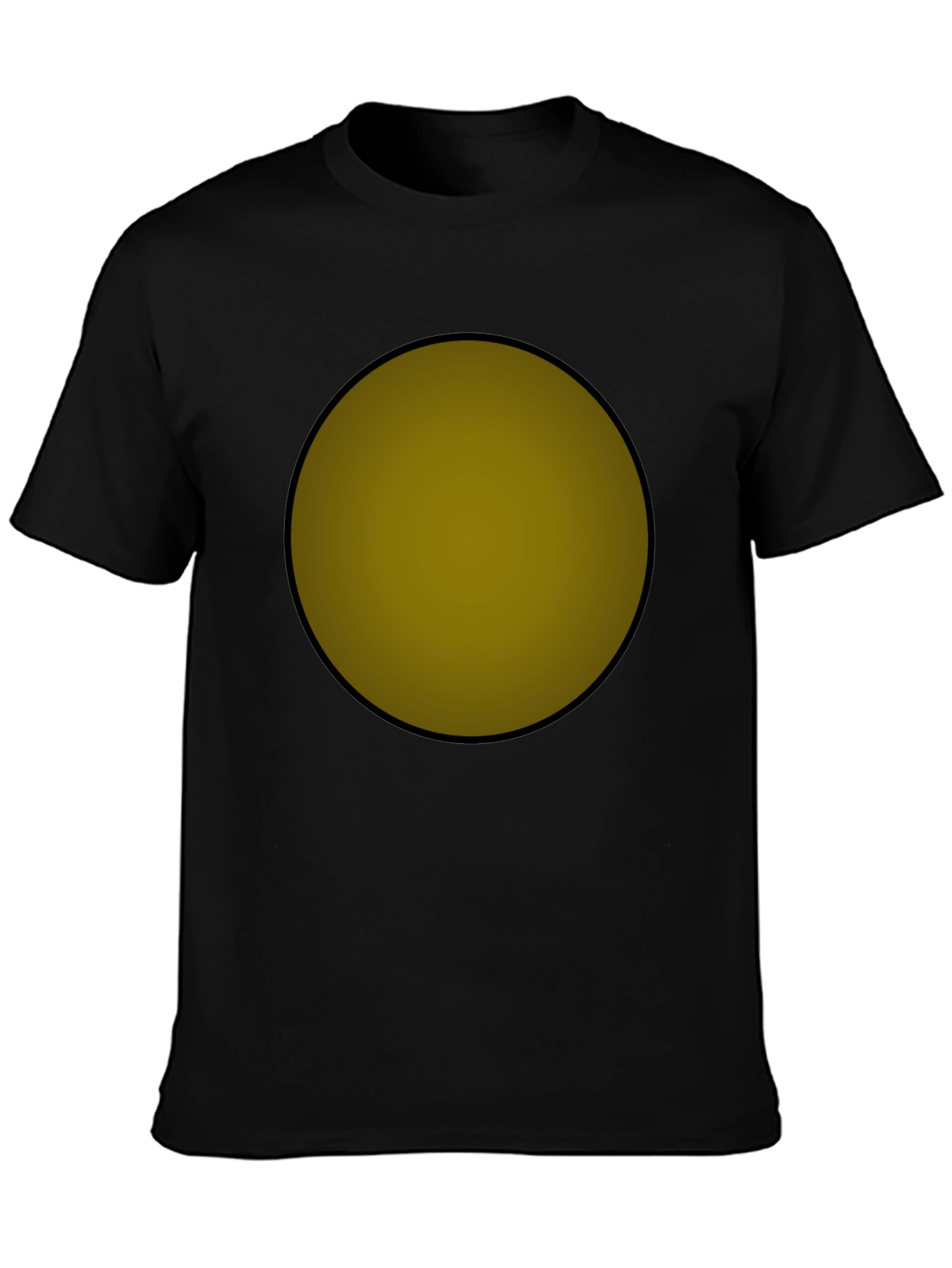 Black T-Shirt with Golden Circle Graphic