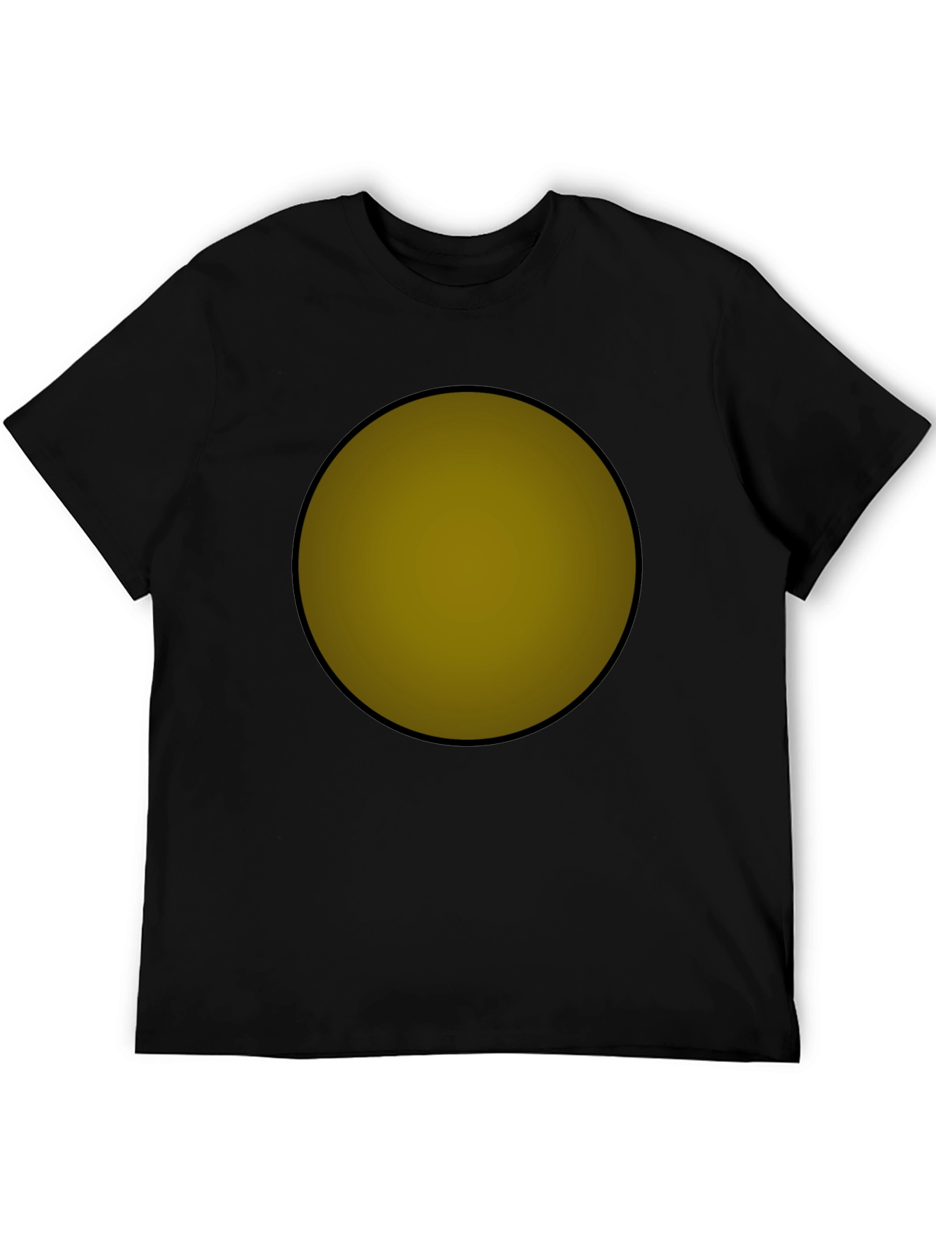Black T-Shirt with Golden Circle Graphic