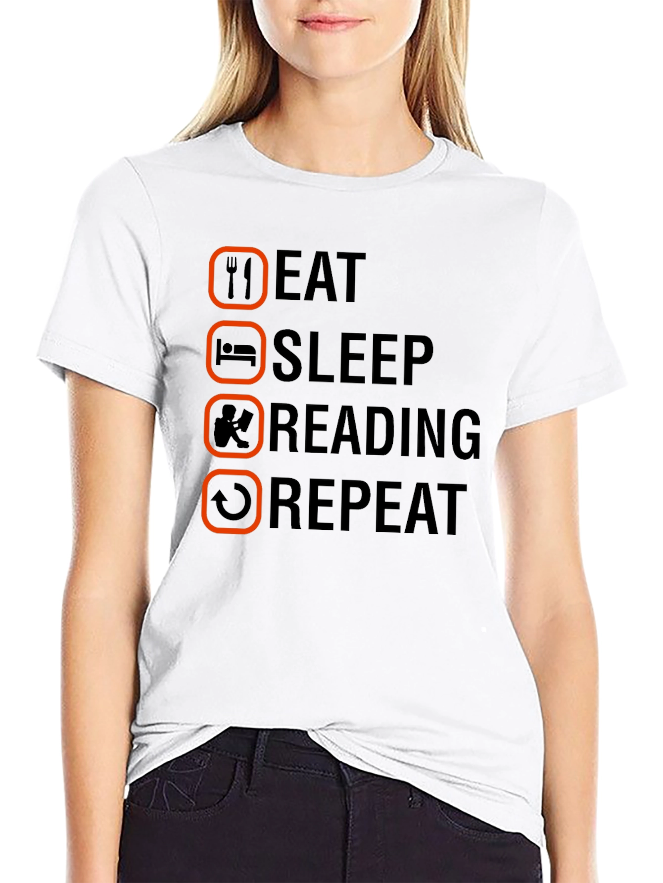 Eat Sleep Reading Repeat T-Shirt - Book Lover Tee