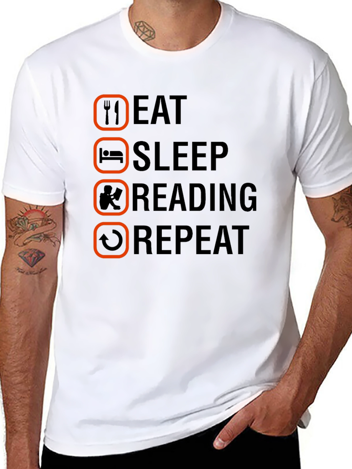 Eat Sleep Reading Repeat T-Shirt - Book Lover Tee