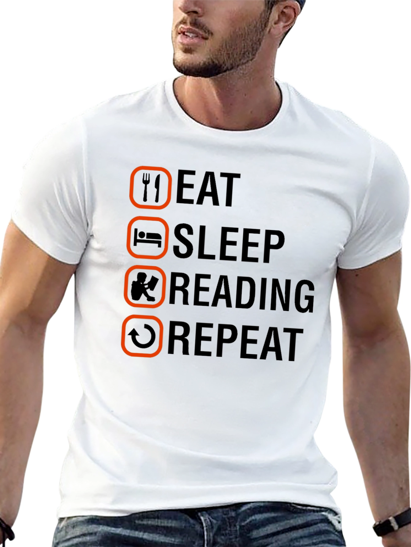 Eat Sleep Reading Repeat T-Shirt - Book Lover Tee