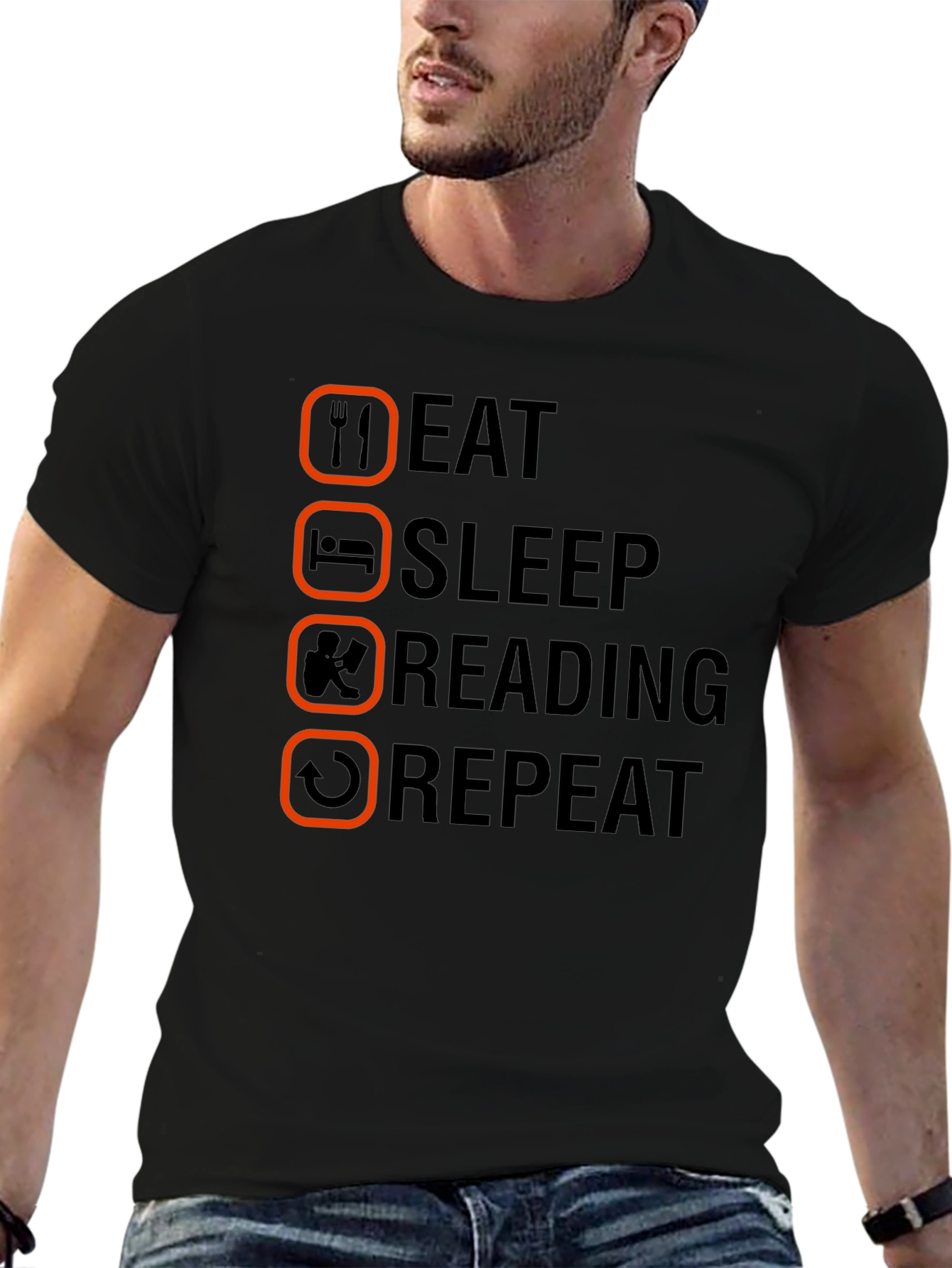 Eat Sleep Reading Repeat T-Shirt - Book Lover Tee