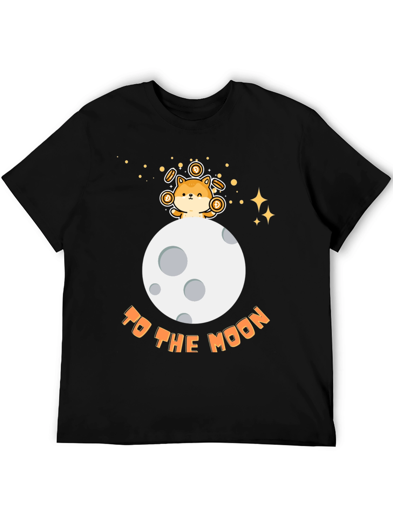 Doge to the Moon Black T-Shirt