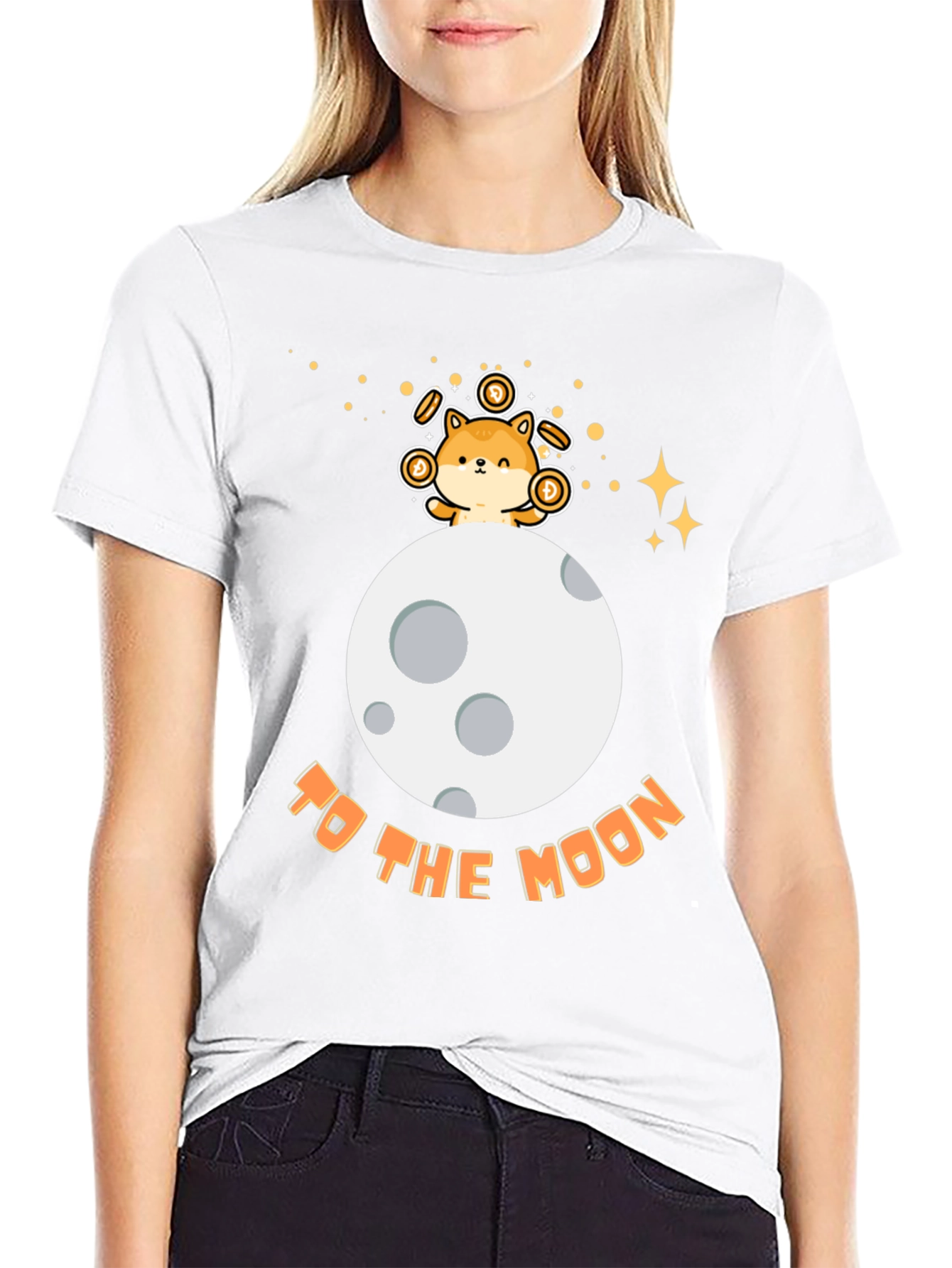 Doge to the Moon Black T-Shirt