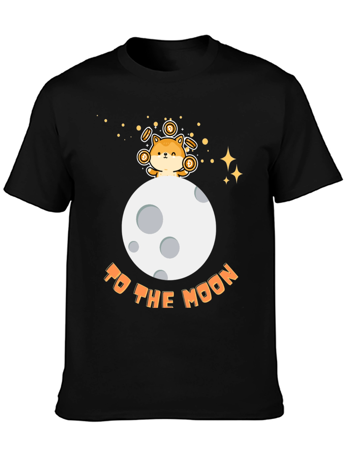 Doge to the Moon Black T-Shirt