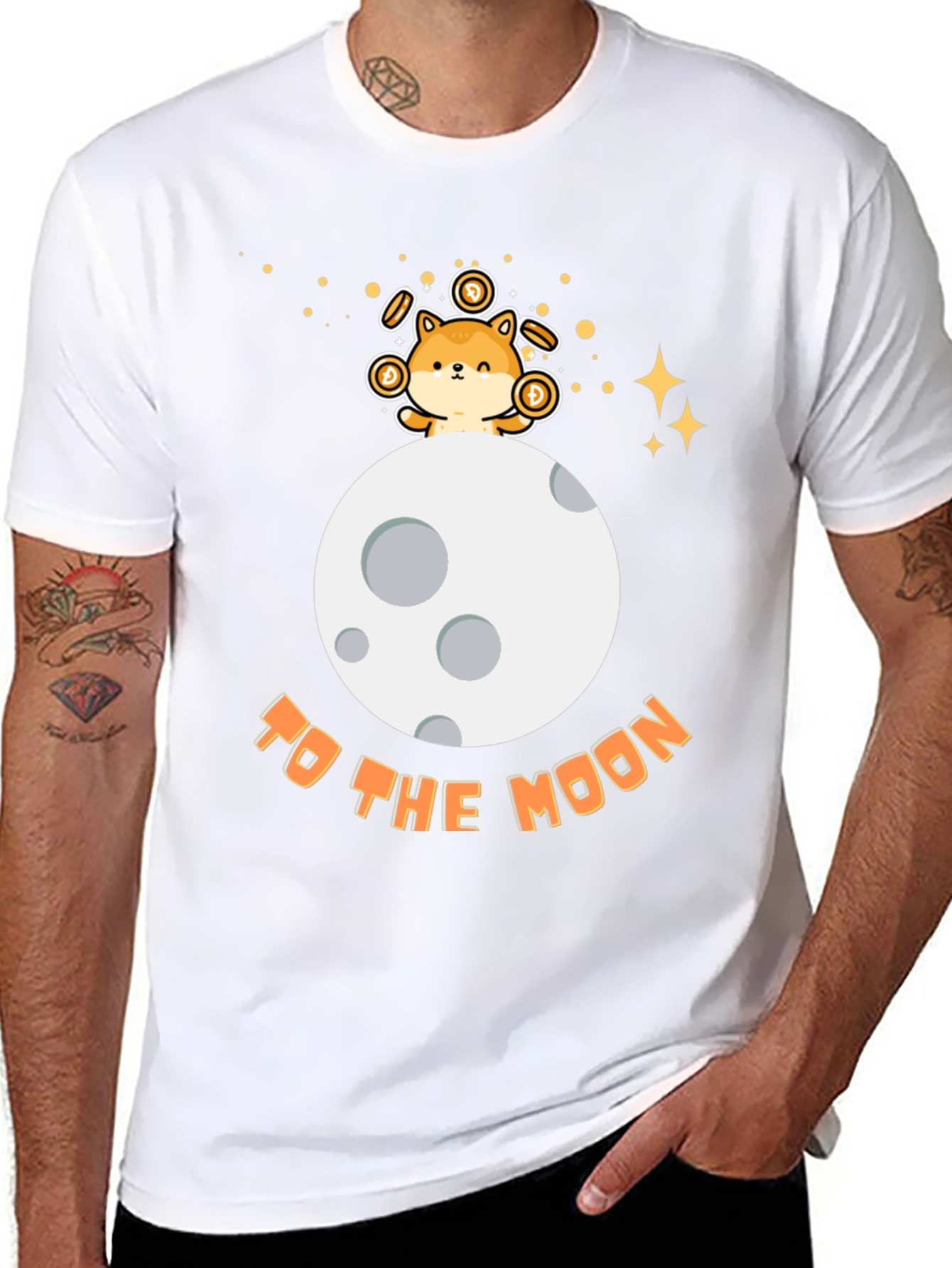 Doge to the Moon Black T-Shirt